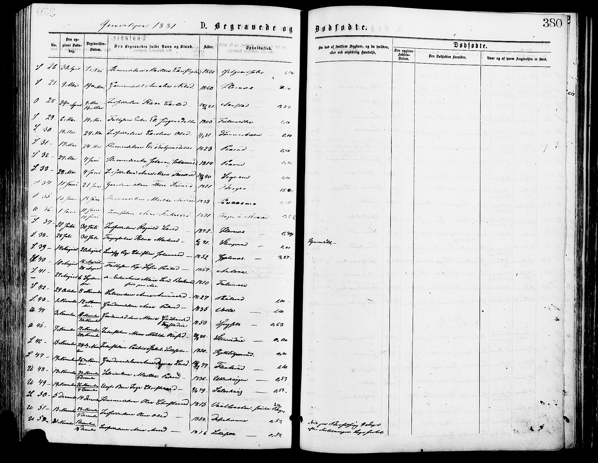 Sør-Odal prestekontor, AV/SAH-PREST-030/H/Ha/Haa/L0005: Parish register (official) no. 5, 1876-1885, p. 380