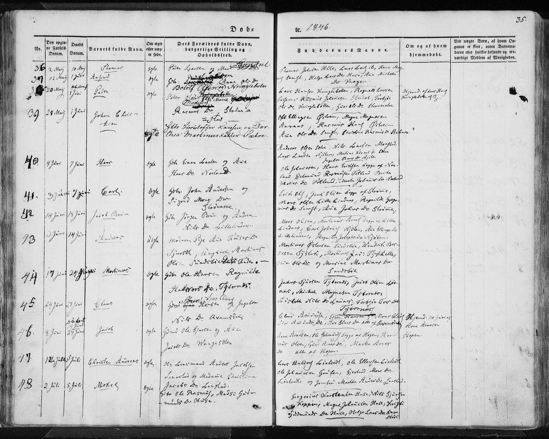 Lindås Sokneprestembete, SAB/A-76701/H/Haa: Parish register (official) no. A 10, 1842-1862, p. 35