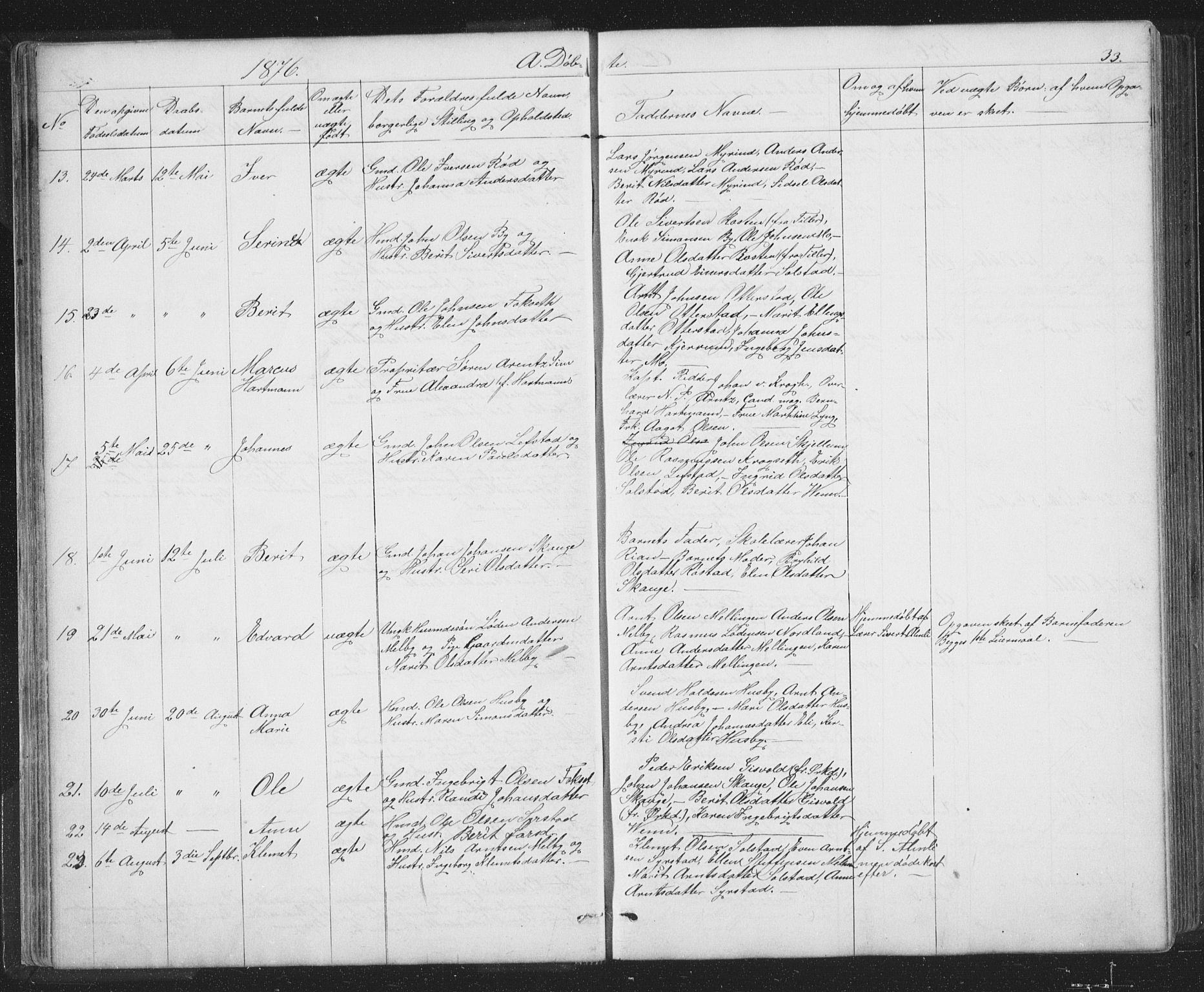Ministerialprotokoller, klokkerbøker og fødselsregistre - Sør-Trøndelag, SAT/A-1456/667/L0798: Parish register (copy) no. 667C03, 1867-1929, p. 33