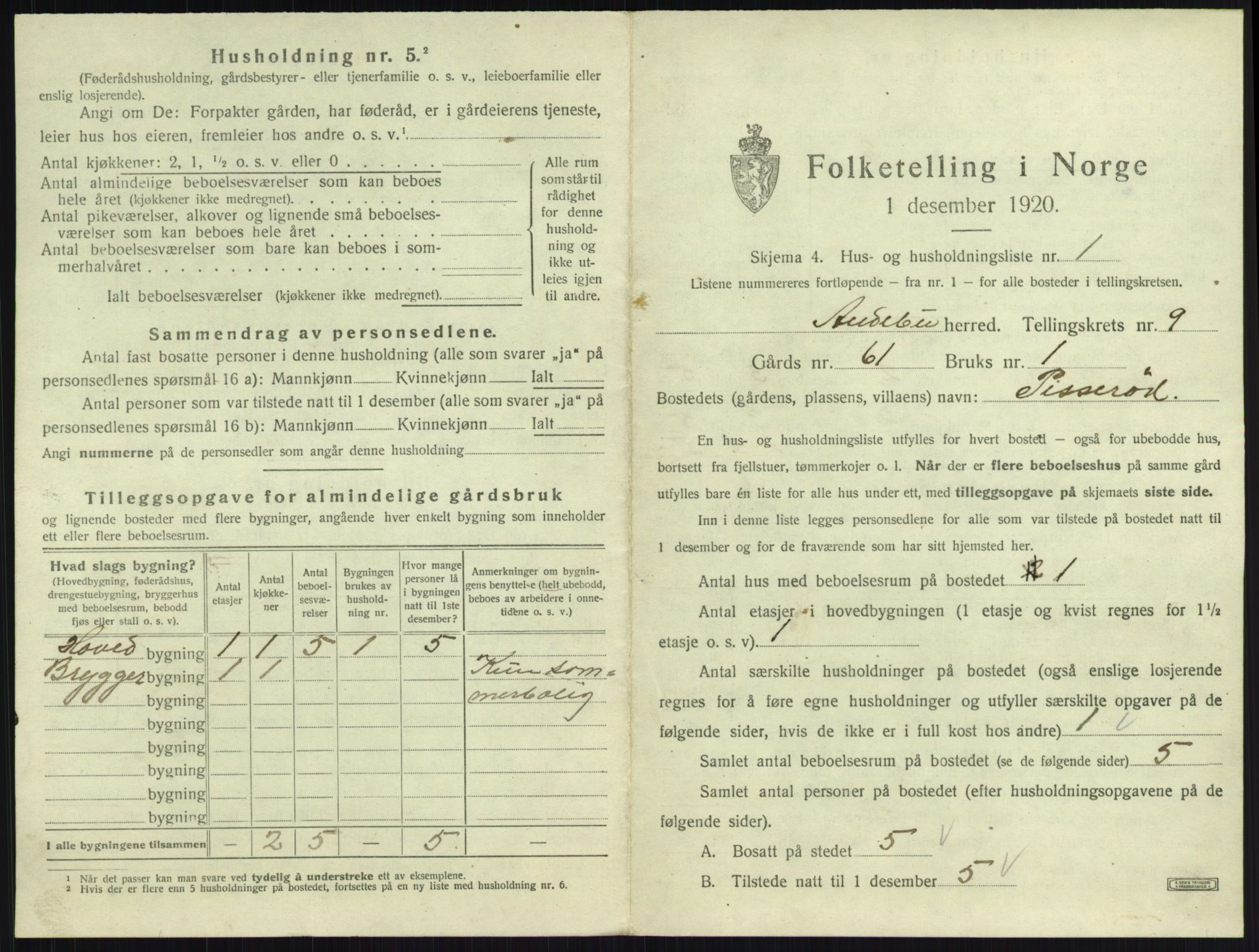 SAKO, 1920 census for Andebu, 1920, p. 531