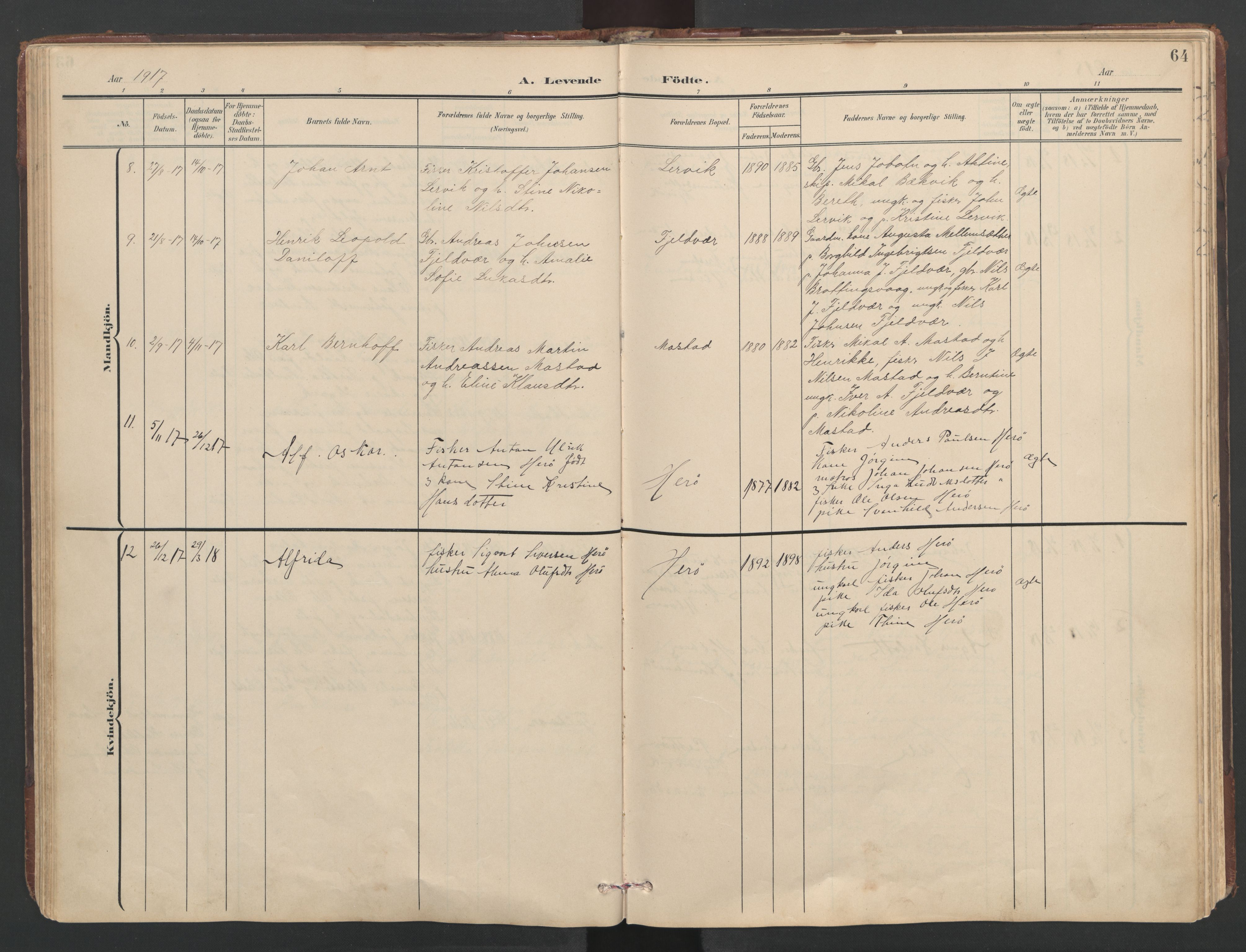 Ministerialprotokoller, klokkerbøker og fødselsregistre - Sør-Trøndelag, SAT/A-1456/638/L0571: Parish register (copy) no. 638C03, 1901-1930, p. 64