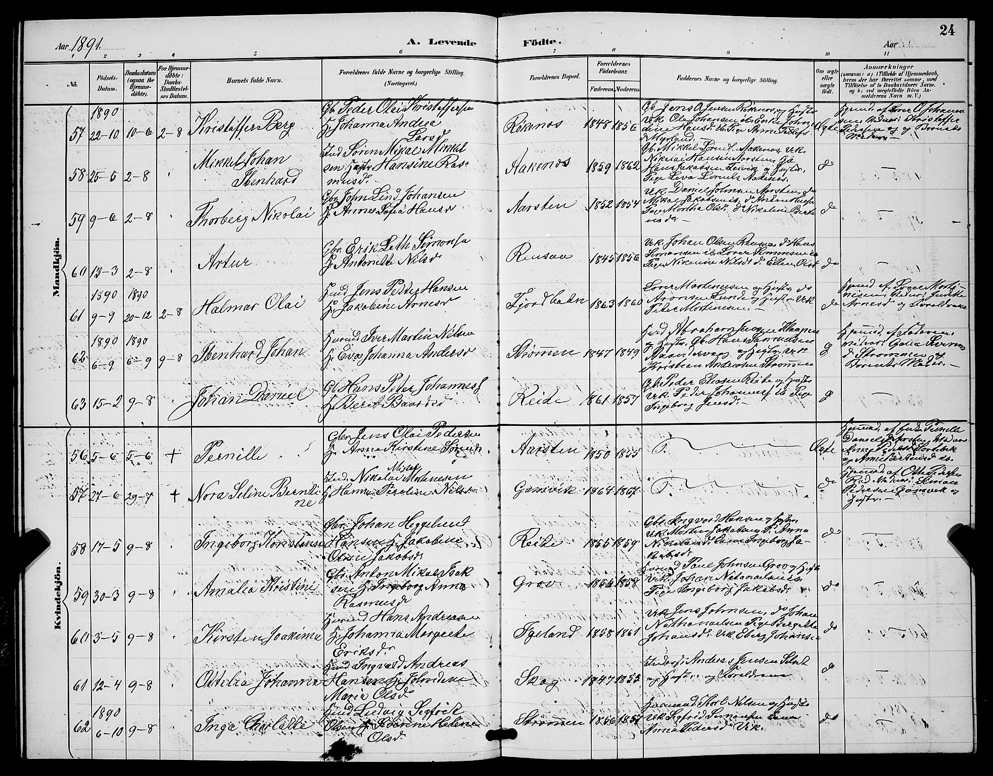 Ibestad sokneprestembete, AV/SATØ-S-0077/H/Ha/Hab/L0008klokker: Parish register (copy) no. 8, 1890-1903, p. 24