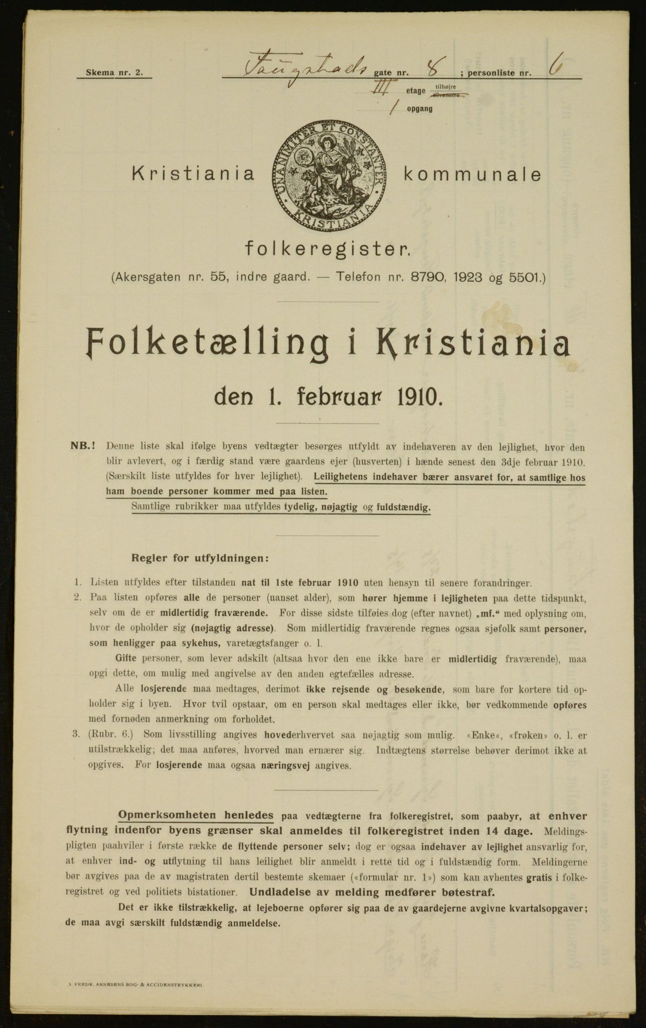 OBA, Municipal Census 1910 for Kristiania, 1910, p. 23821