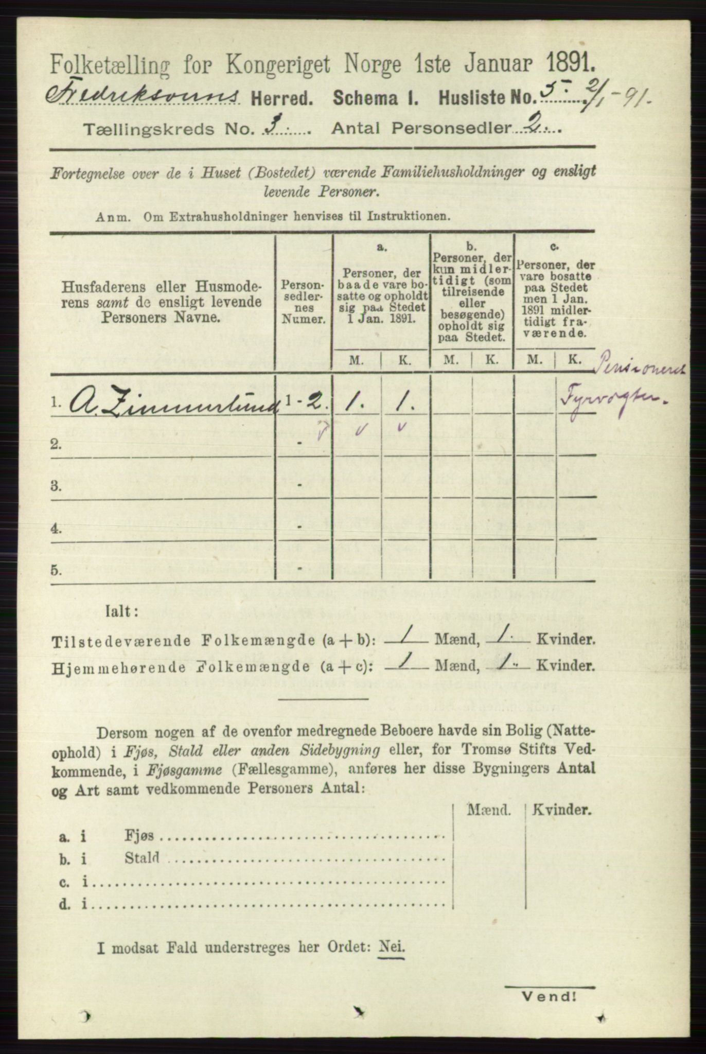 RA, 1891 census for 0798 Fredriksvern, 1891, p. 429