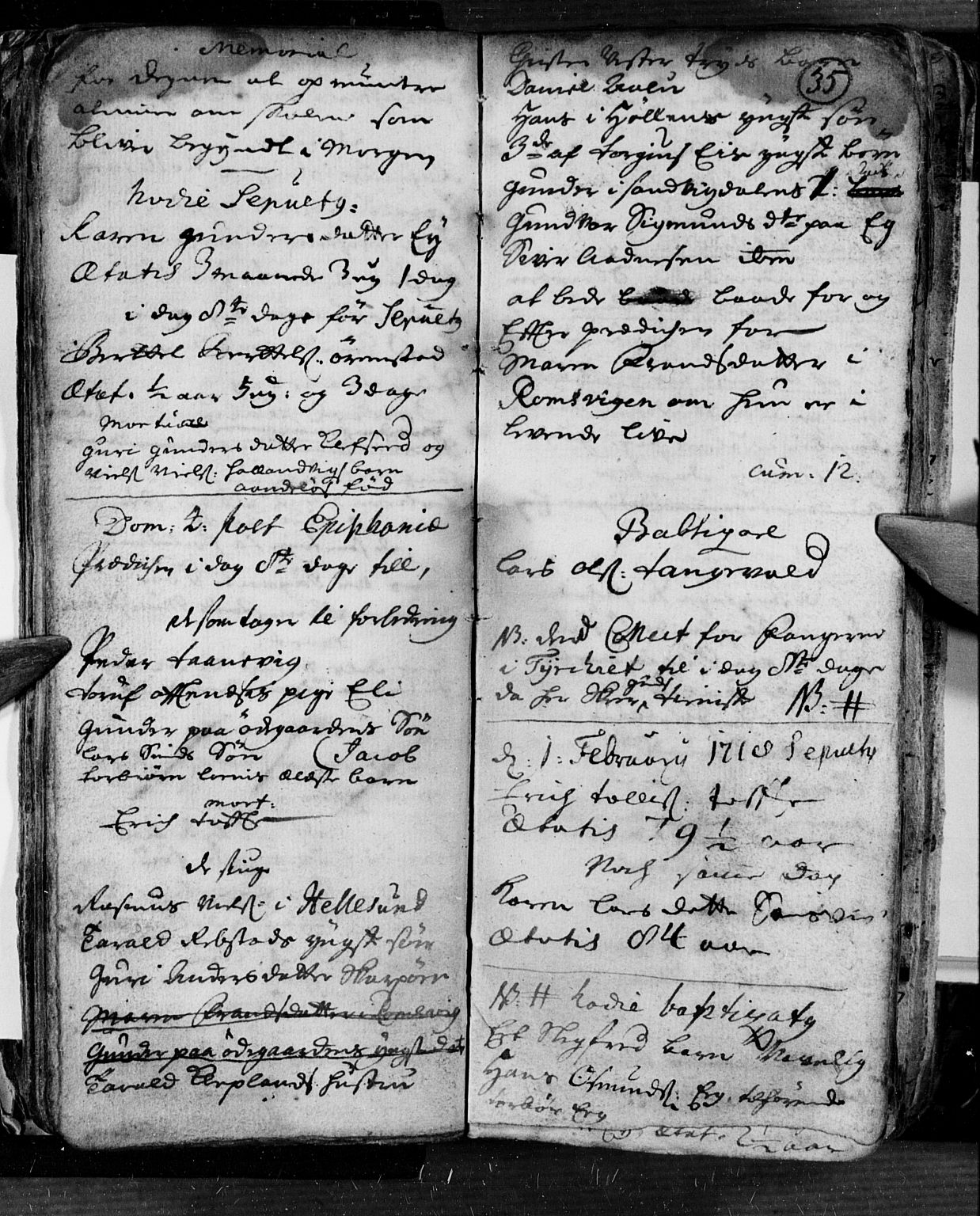 Søgne sokneprestkontor, AV/SAK-1111-0037/F/Fa/Fab/L0001: Parish register (official) no. A 1, 1716-1740, p. 35