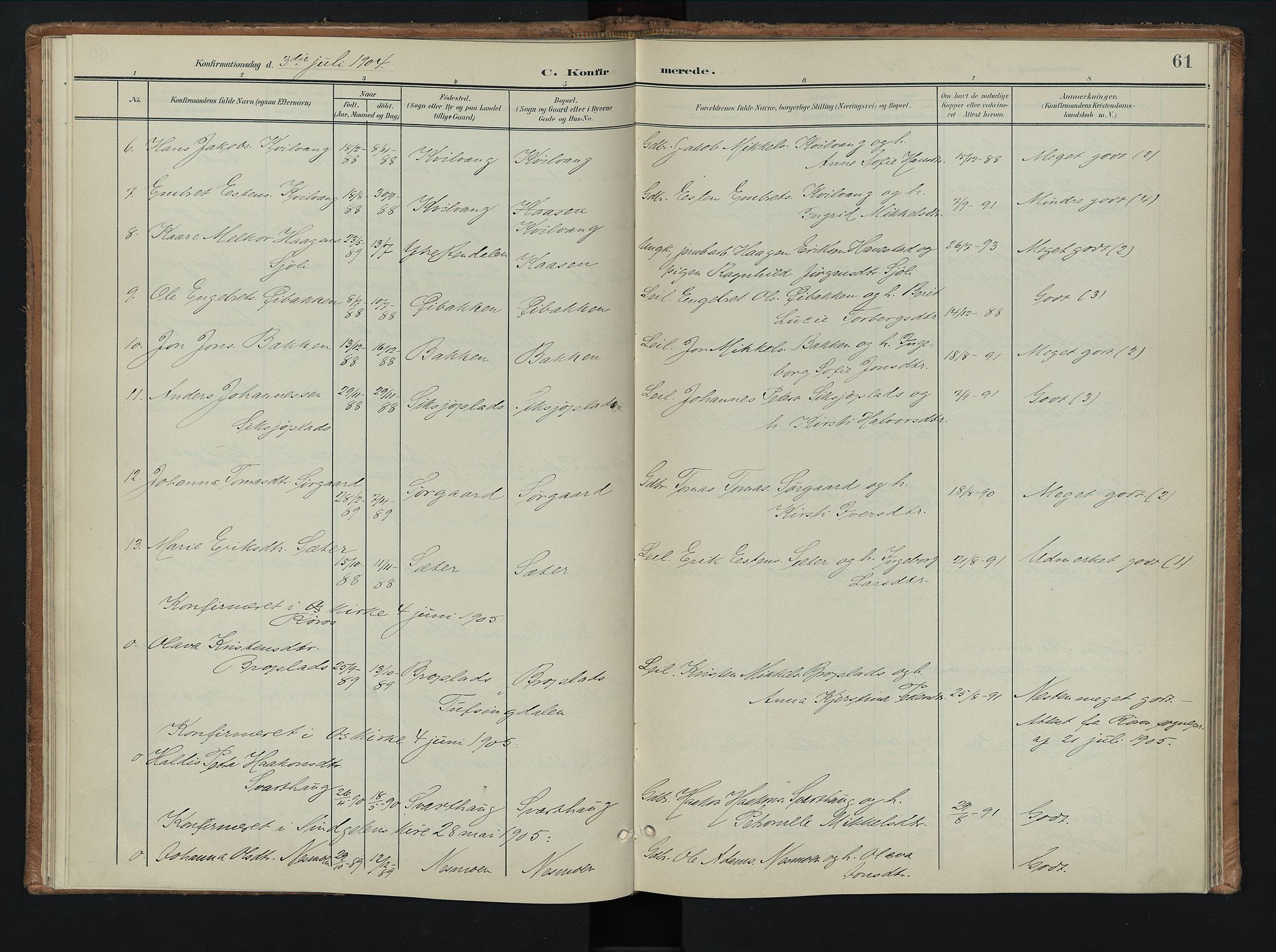 Tolga prestekontor, AV/SAH-PREST-062/K/L0010: Parish register (official) no. 10, 1901-1915, p. 61