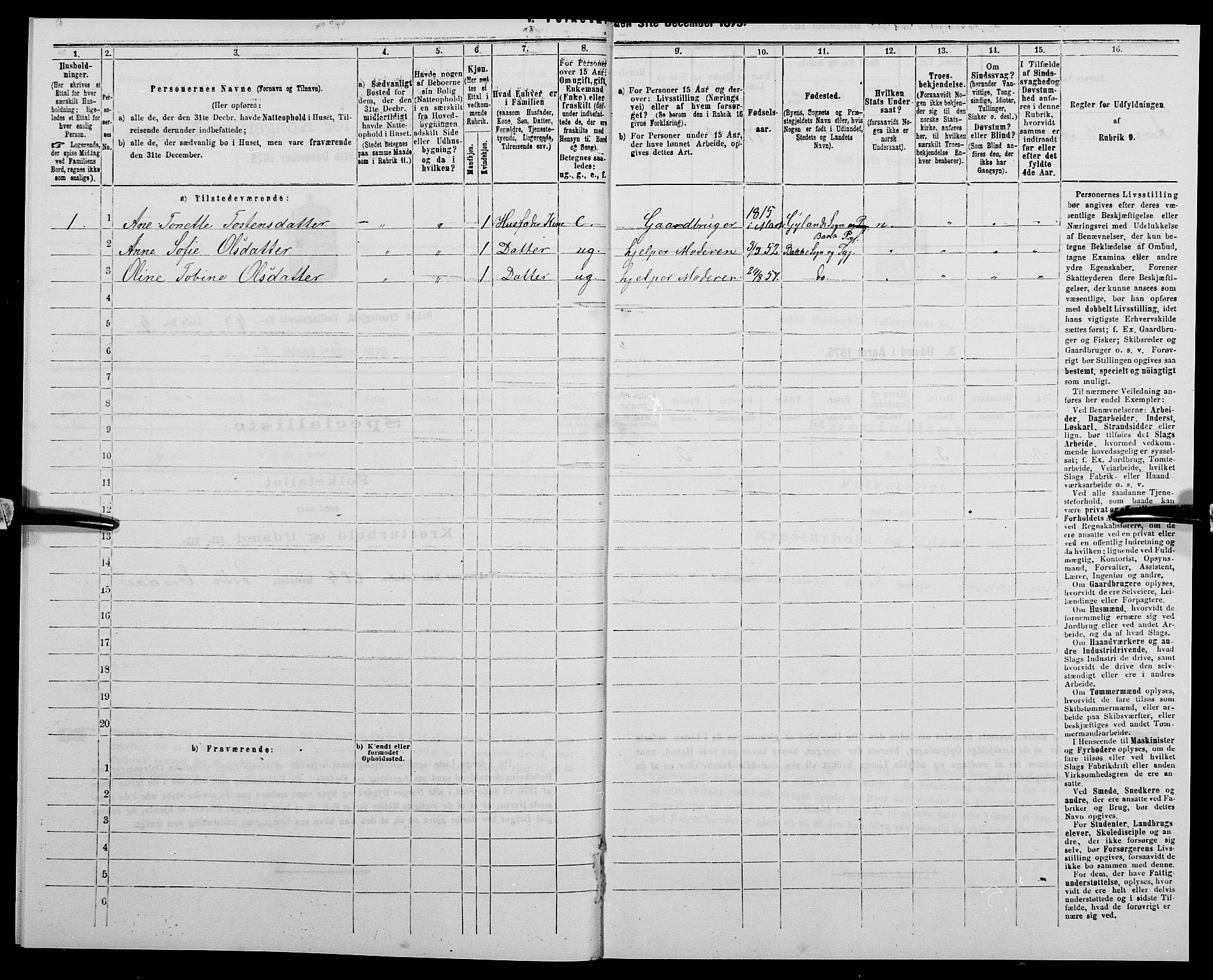 SAK, 1875 census for 1045P Bakke, 1875, p. 390