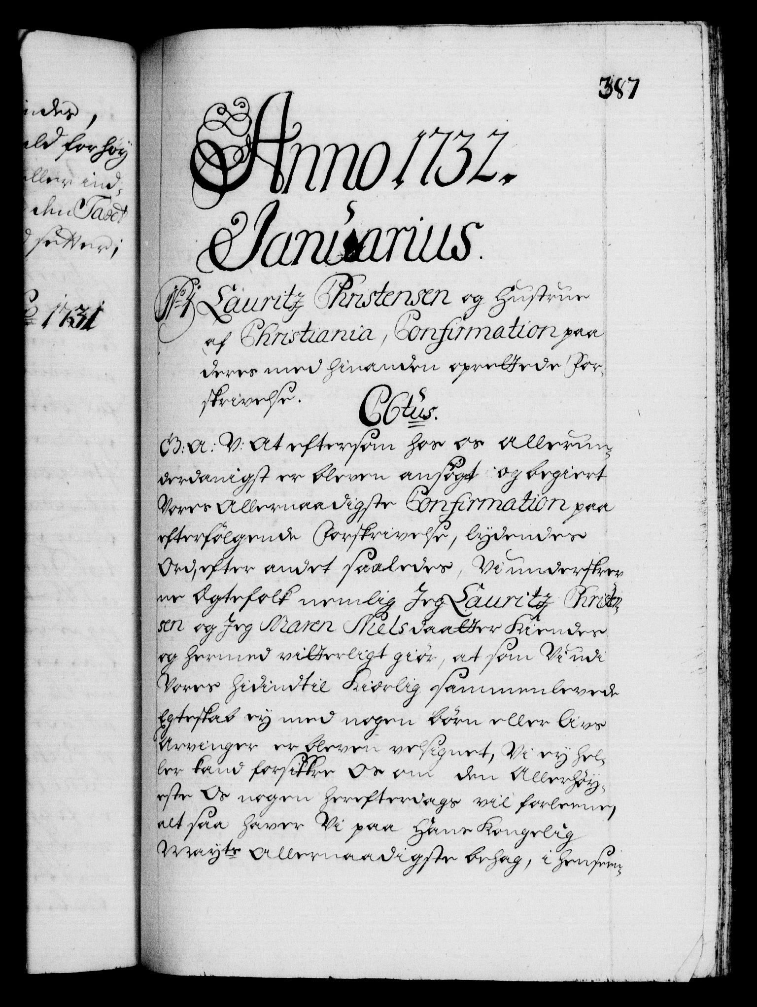 Danske Kanselli 1572-1799, RA/EA-3023/F/Fc/Fca/Fcaa/L0027: Norske registre, 1730-1732, p. 387a