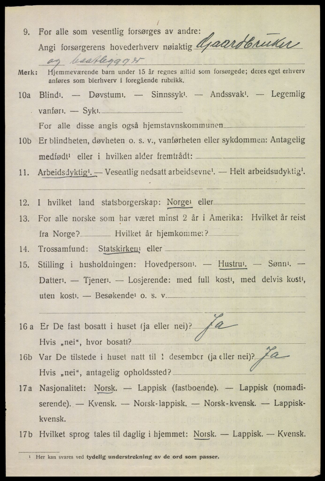 SAT, 1920 census for Saltdal, 1920, p. 6434