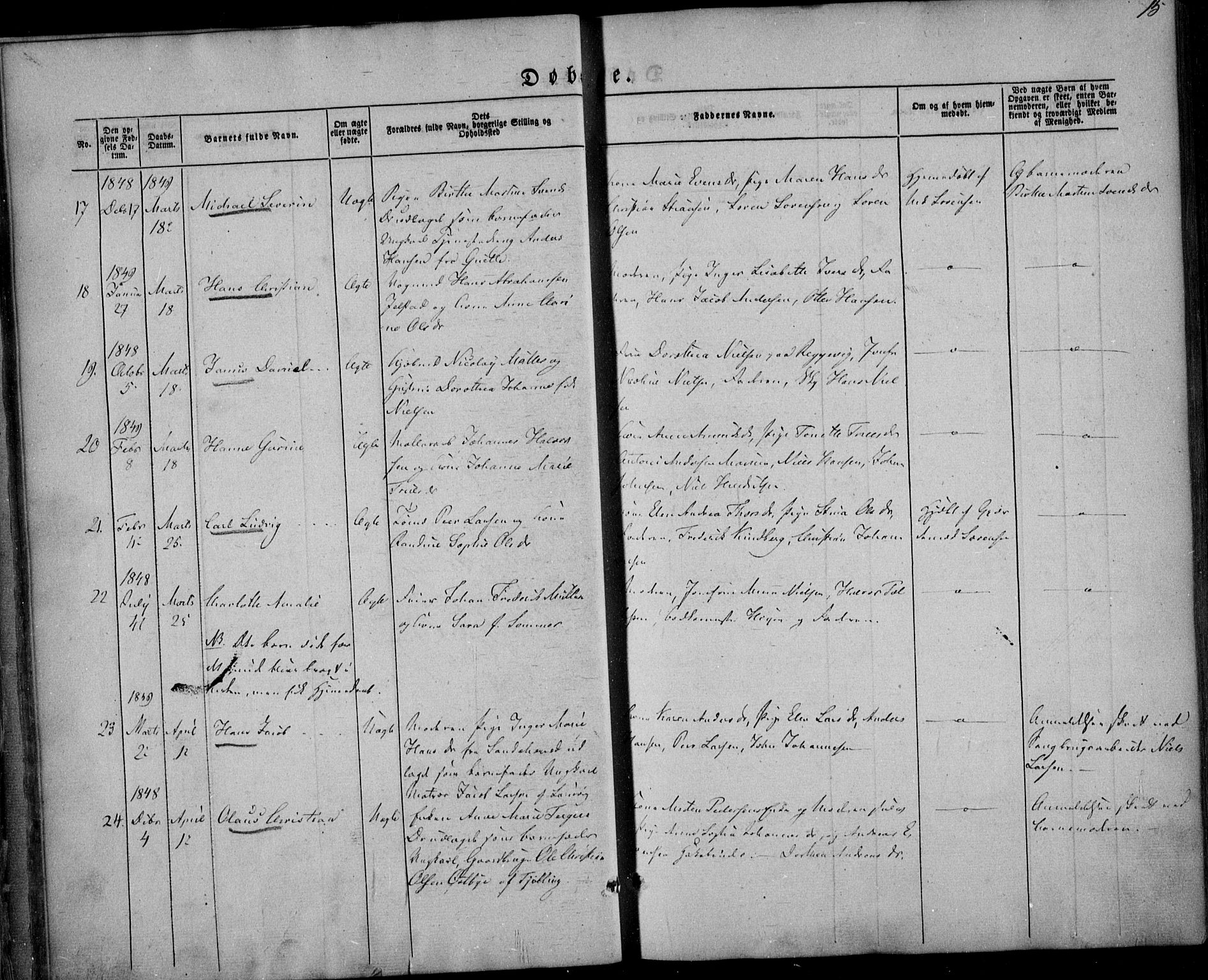 Larvik kirkebøker, AV/SAKO-A-352/F/Fa/L0003: Parish register (official) no. I 3, 1848-1856, p. 15