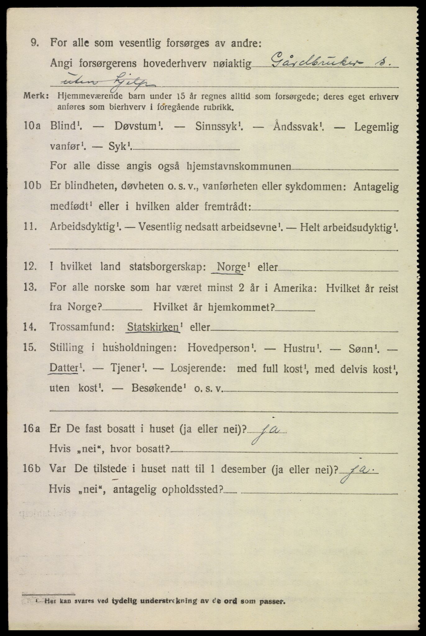 SAK, 1920 census for Åseral, 1920, p. 2057