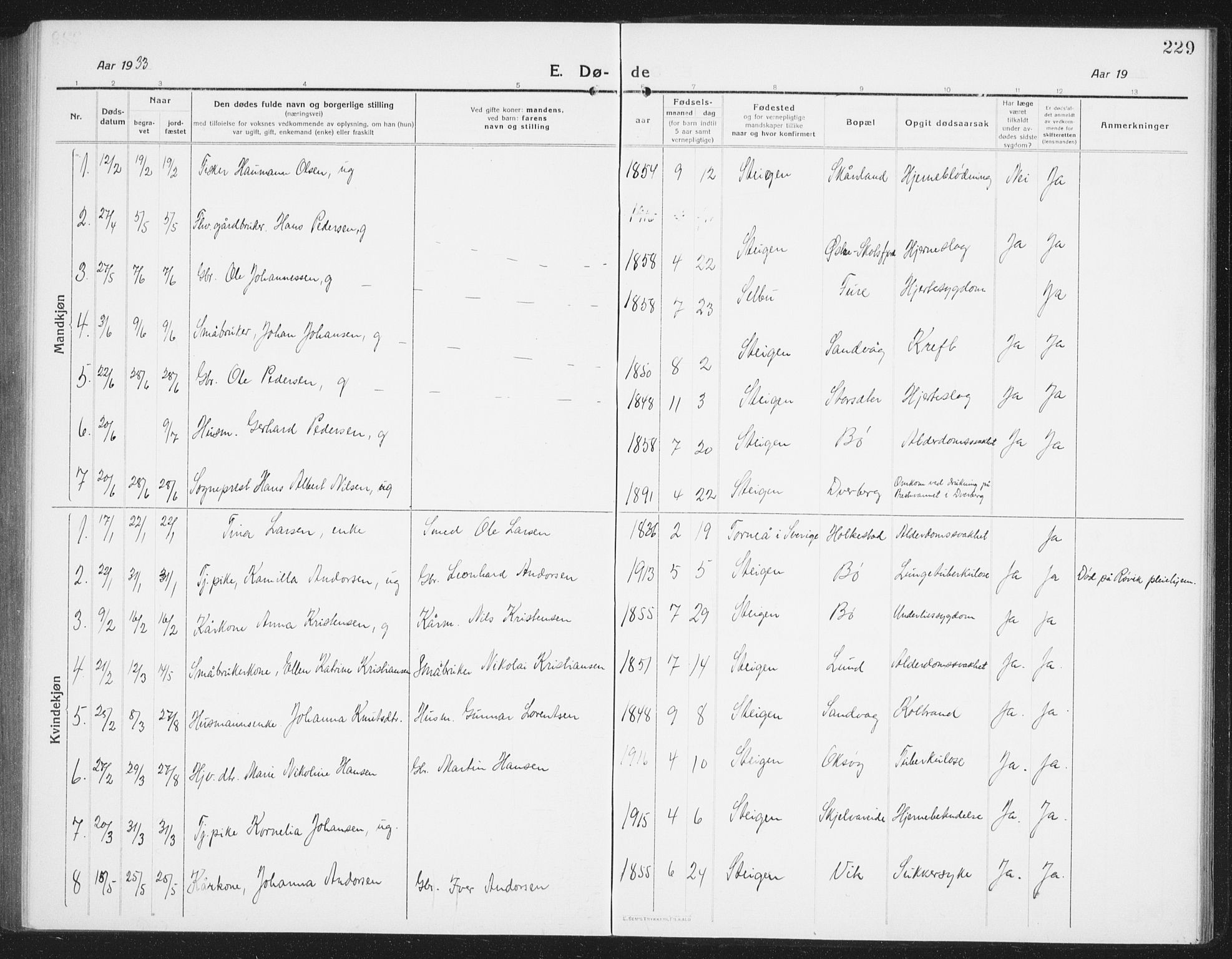 Ministerialprotokoller, klokkerbøker og fødselsregistre - Nordland, SAT/A-1459/855/L0817: Parish register (copy) no. 855C06, 1917-1934, p. 229