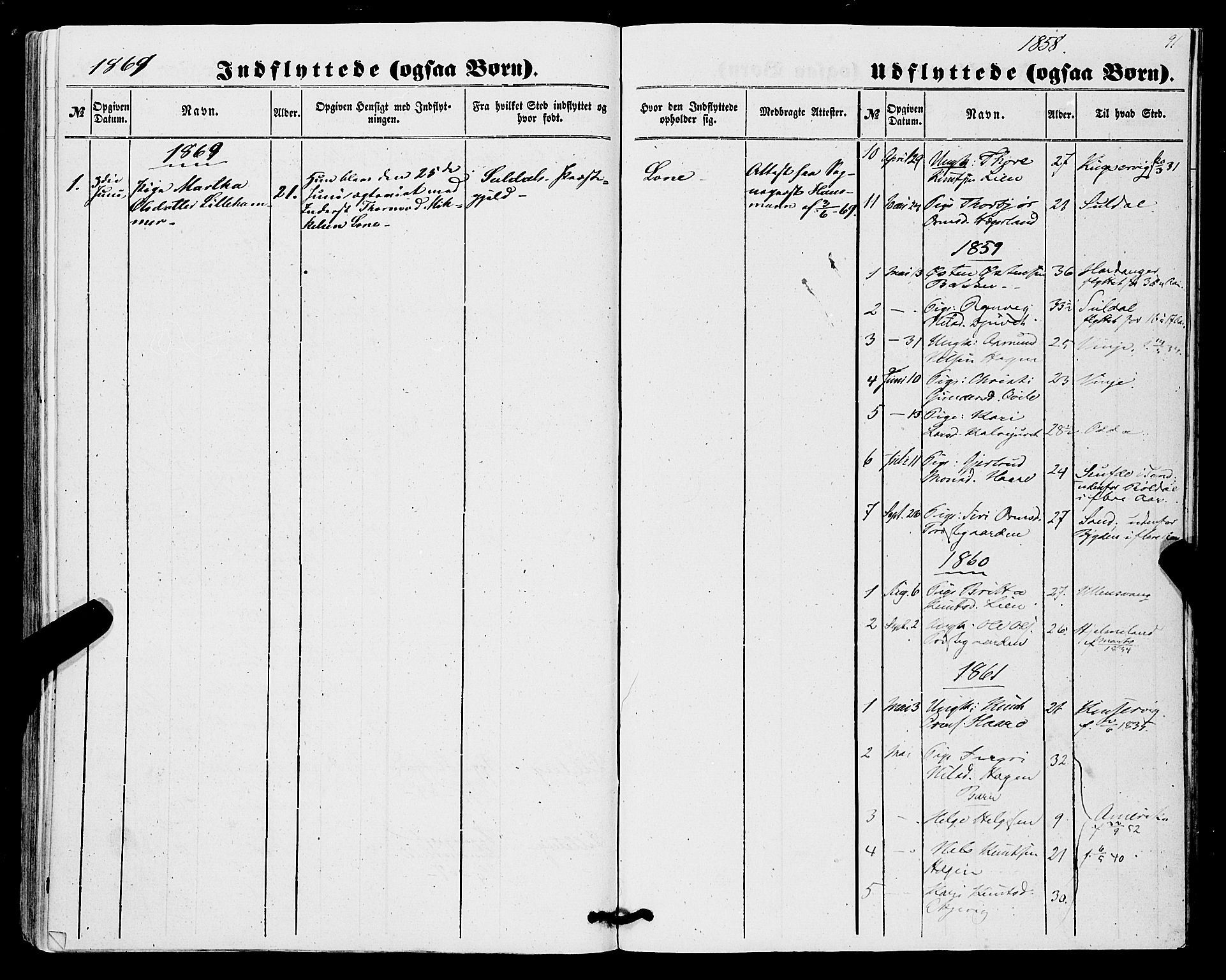 Røldal sokneprestembete, SAB/A-100247: Parish register (official) no. A 3, 1856-1870, p. 91