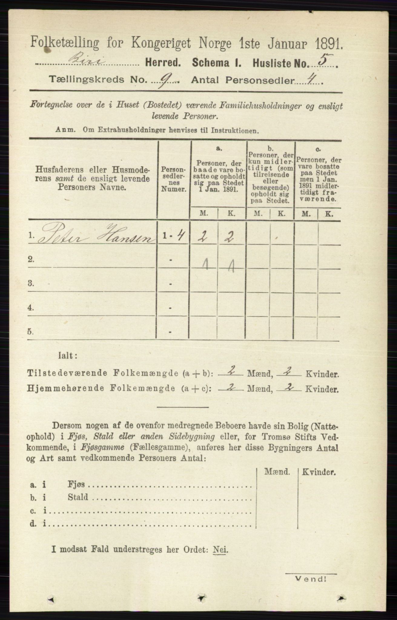 RA, 1891 census for 0525 Biri, 1891, p. 3330