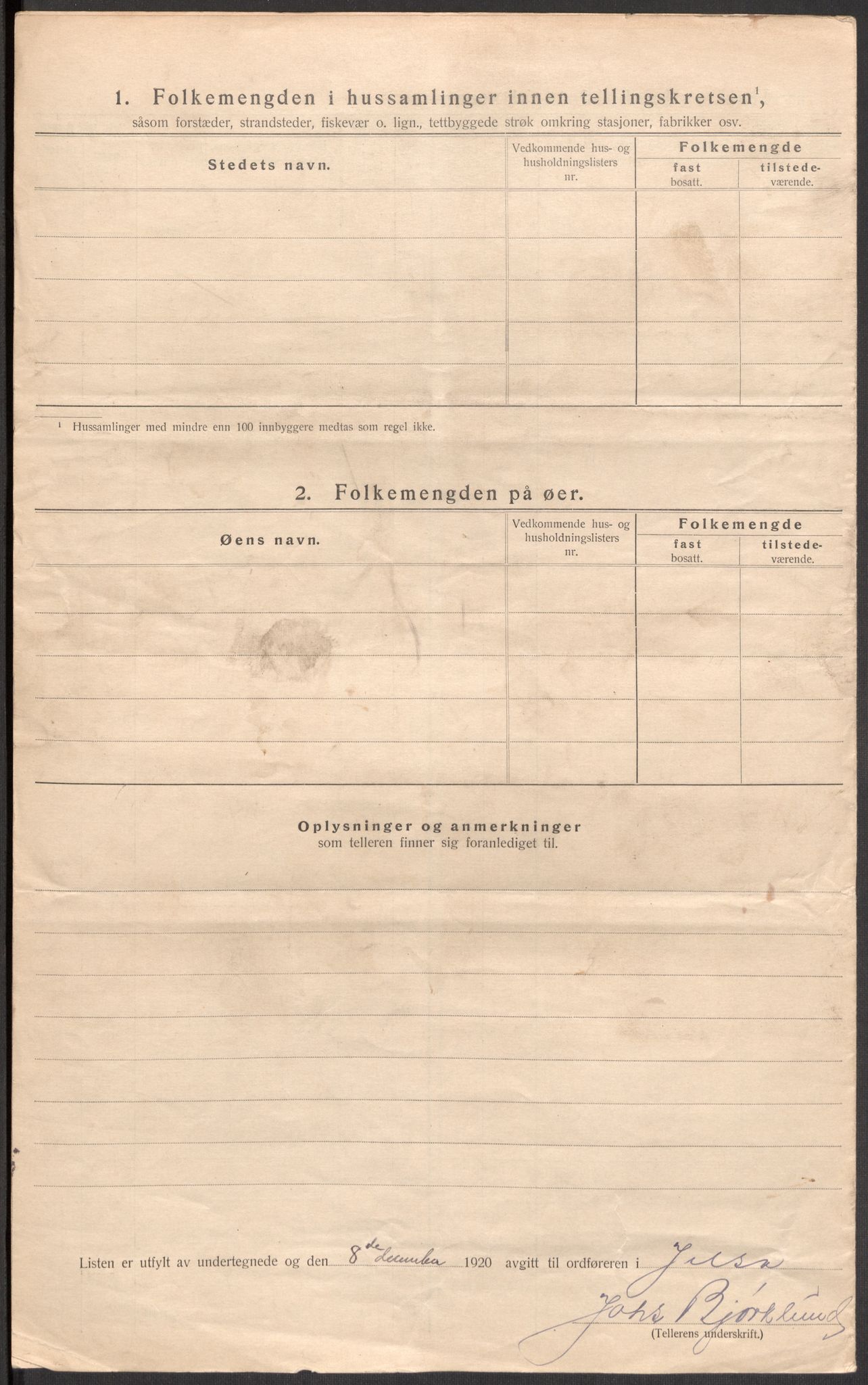 SAST, 1920 census for Jelsa, 1920, p. 31