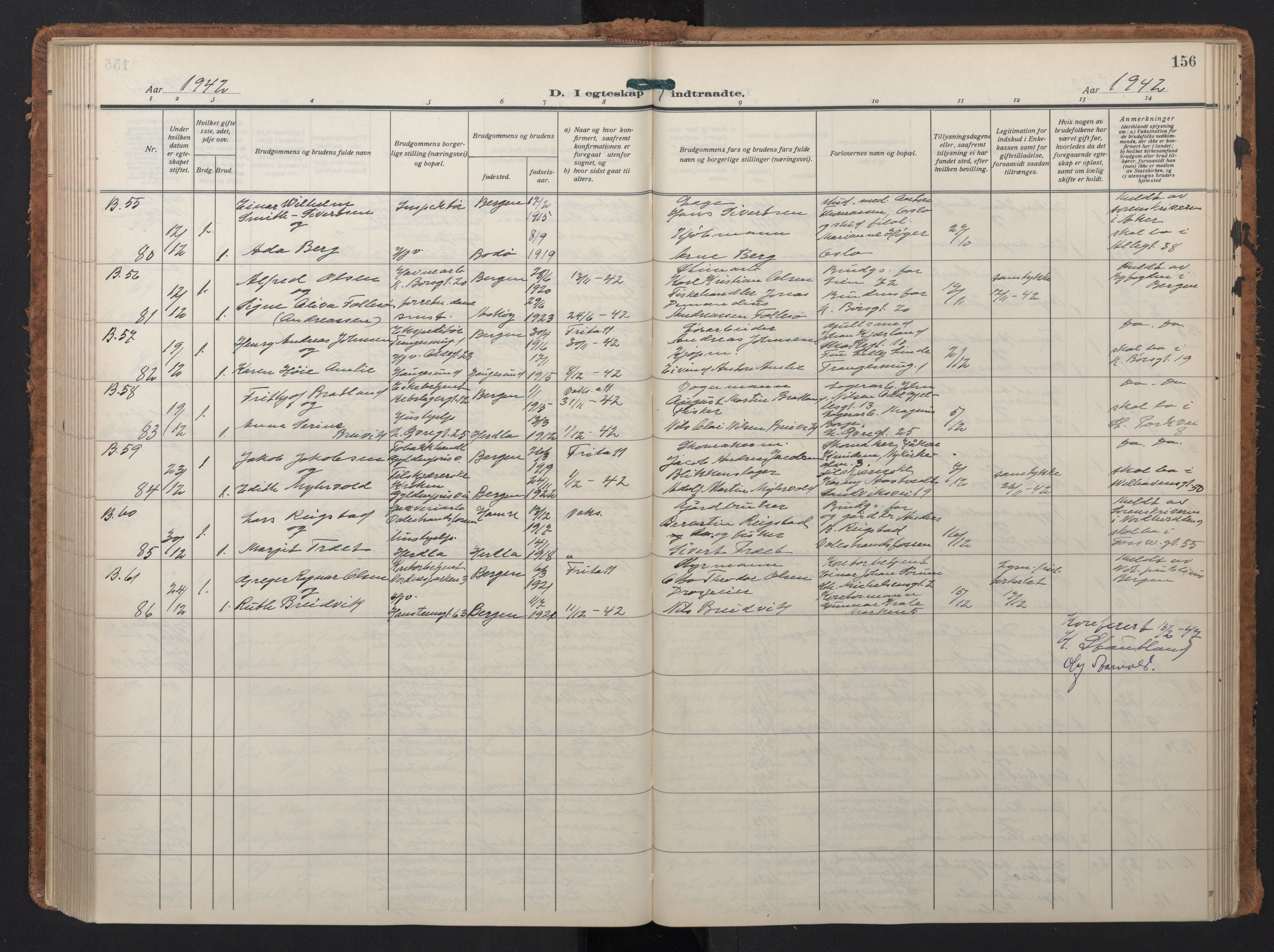Johanneskirken sokneprestembete, SAB/A-76001/H/Hab: Parish register (copy) no. C 3, 1929-1949, p. 155b-156a