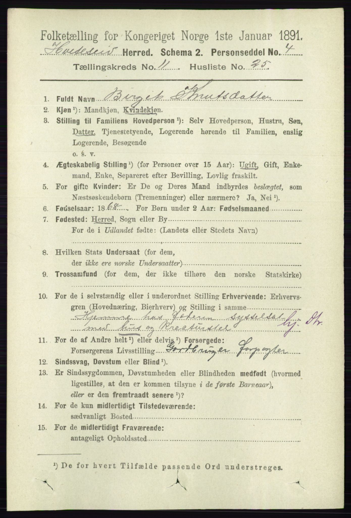 RA, 1891 census for 0829 Kviteseid, 1891, p. 2687