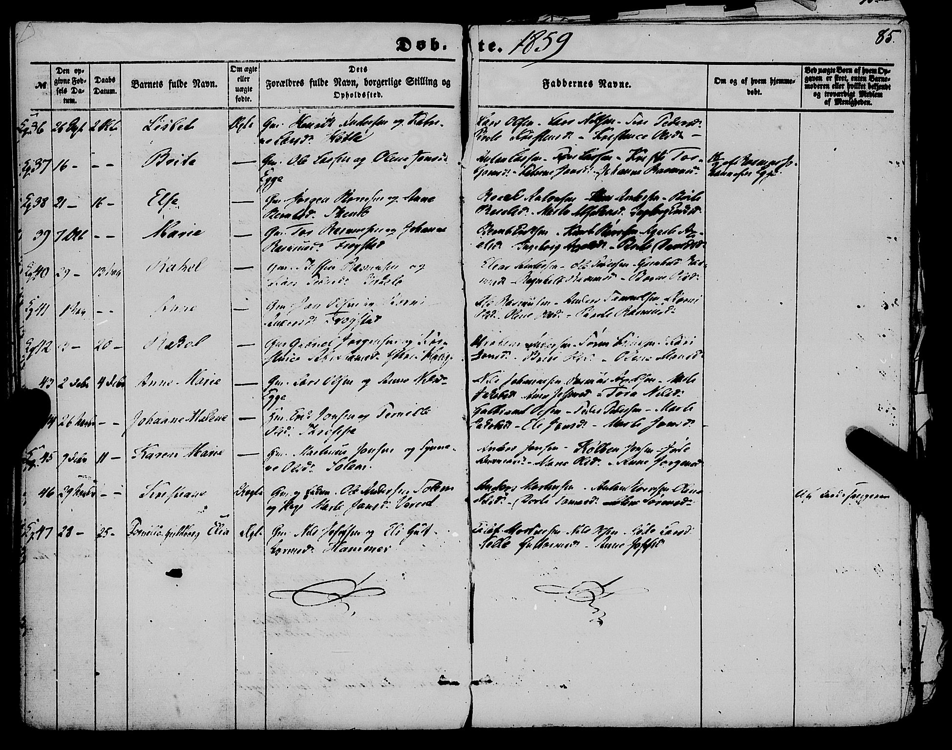 Gloppen sokneprestembete, AV/SAB-A-80101/H/Haa/Haaa/L0009: Parish register (official) no. A 9, 1855-1870, p. 85