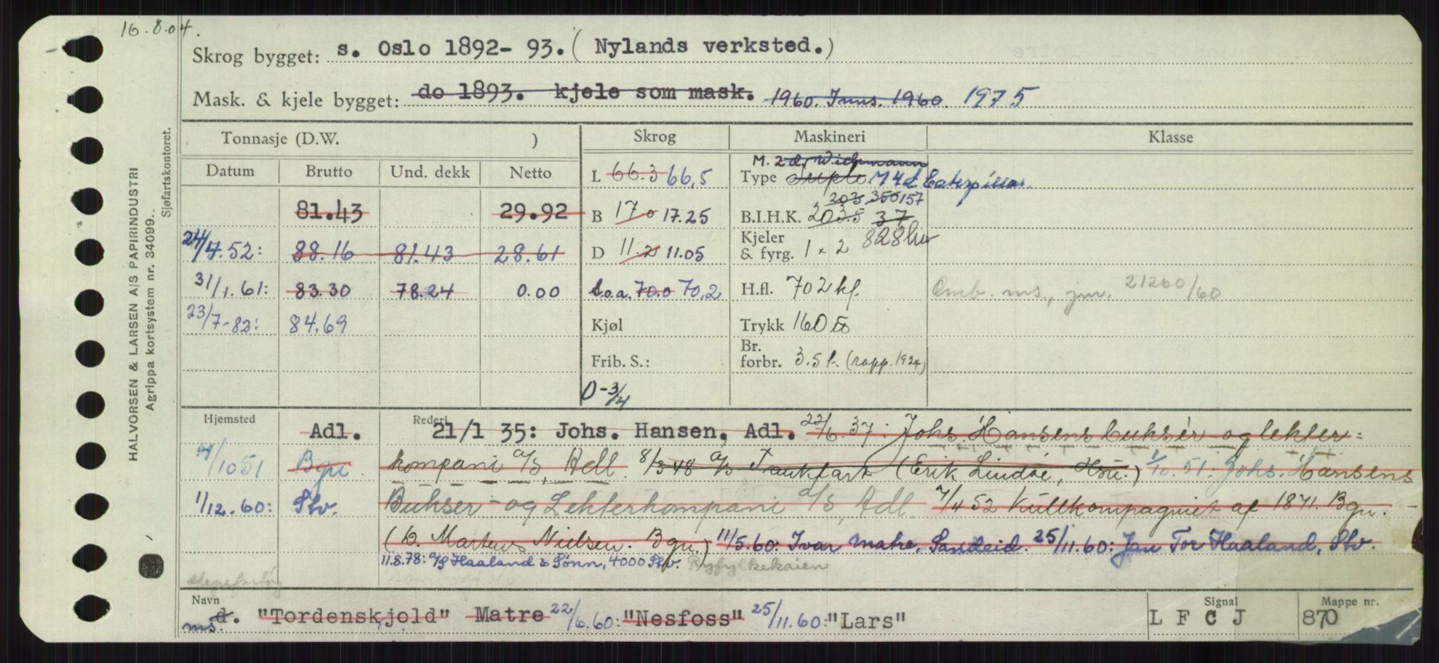 Sjøfartsdirektoratet med forløpere, Skipsmålingen, RA/S-1627/H/Ha/L0003/0002: Fartøy, Hilm-Mar / Fartøy, Kom-Mar, p. 329