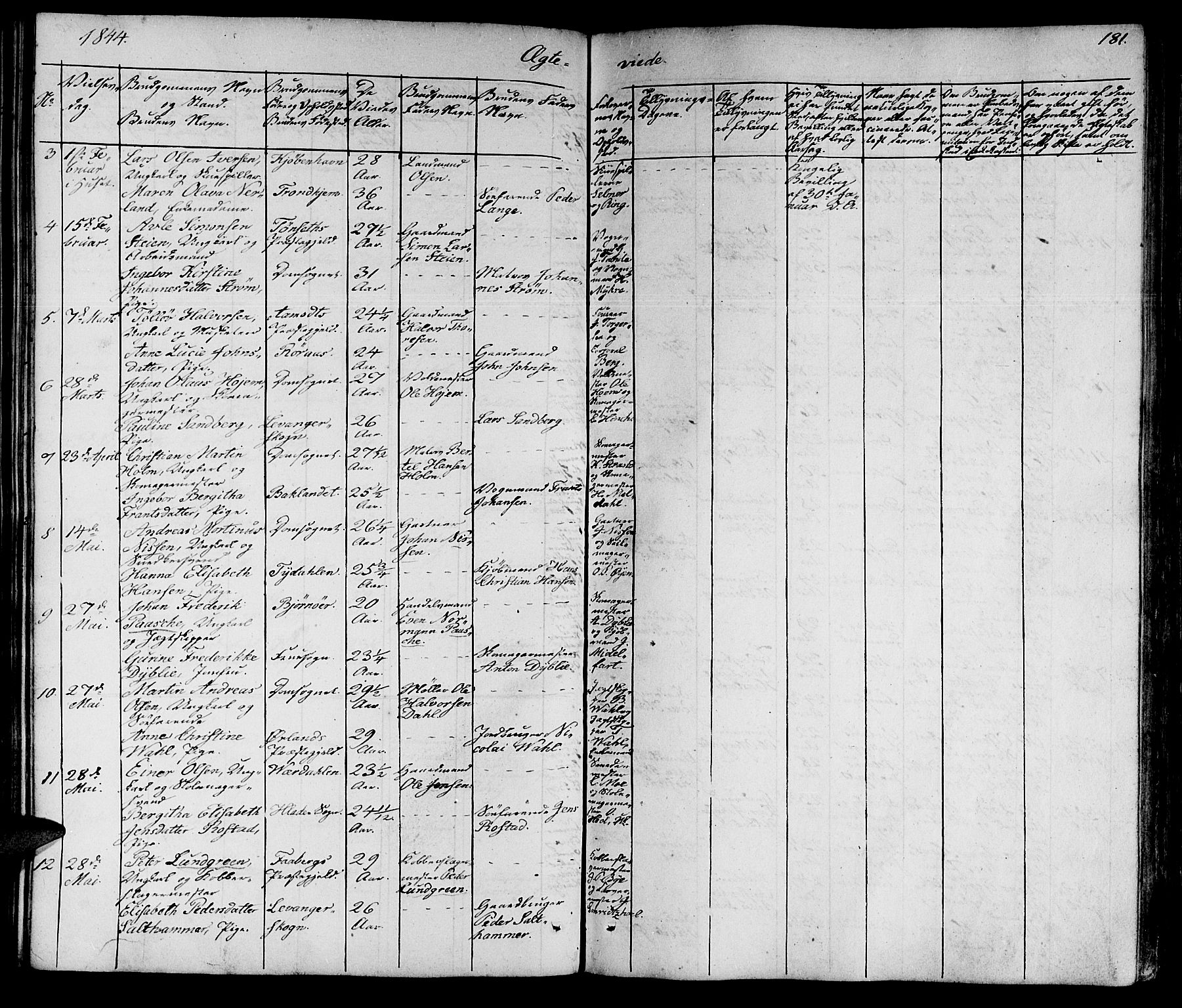 Ministerialprotokoller, klokkerbøker og fødselsregistre - Sør-Trøndelag, AV/SAT-A-1456/602/L0136: Parish register (copy) no. 602C04, 1833-1845, p. 181