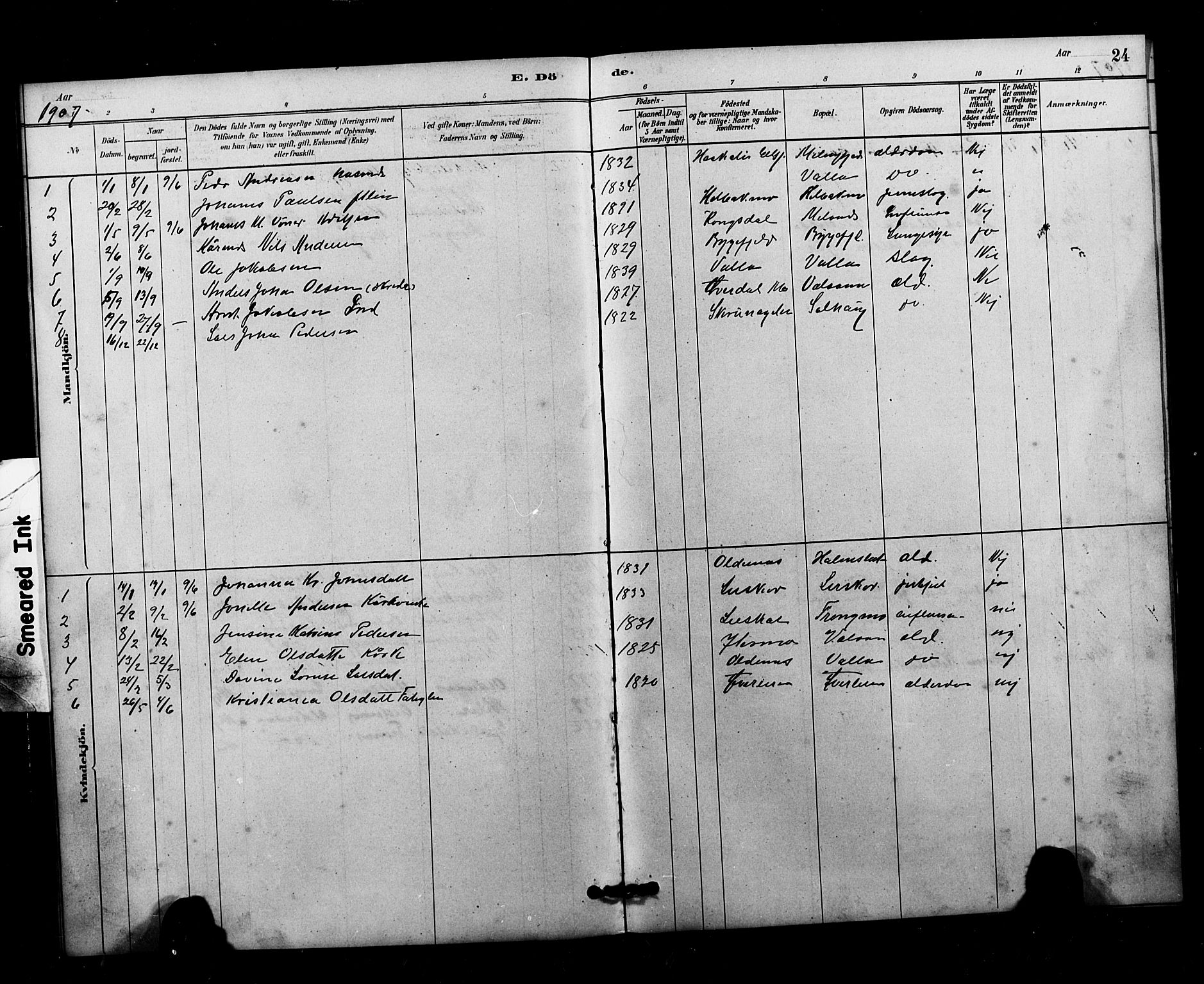 Ministerialprotokoller, klokkerbøker og fødselsregistre - Nordland, AV/SAT-A-1459/826/L0382: Parish register (copy) no. 826C02, 1879-1914, p. 24