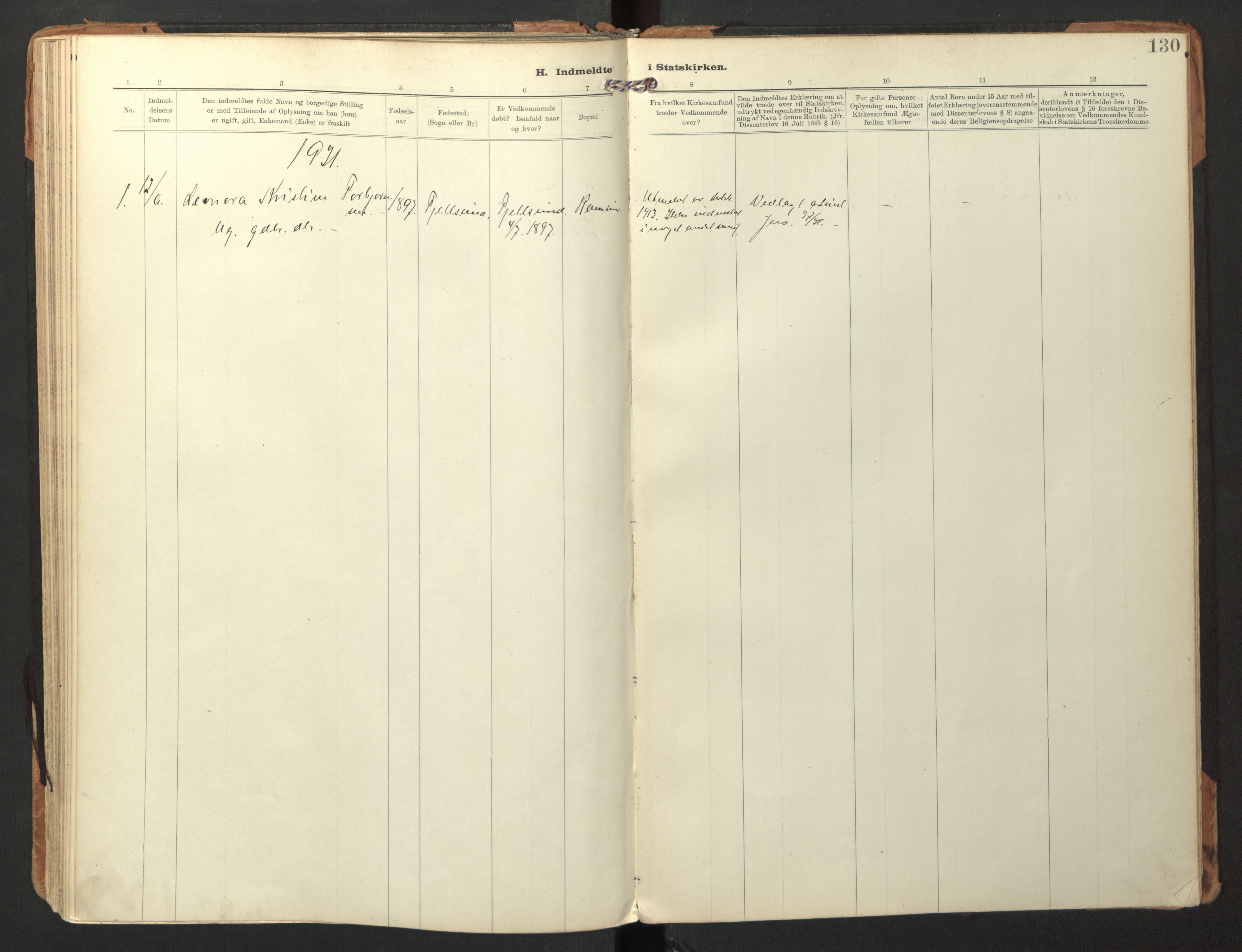 Ministerialprotokoller, klokkerbøker og fødselsregistre - Nordland, SAT/A-1459/865/L0928: Parish register (official) no. 865A06, 1913-1926, p. 130