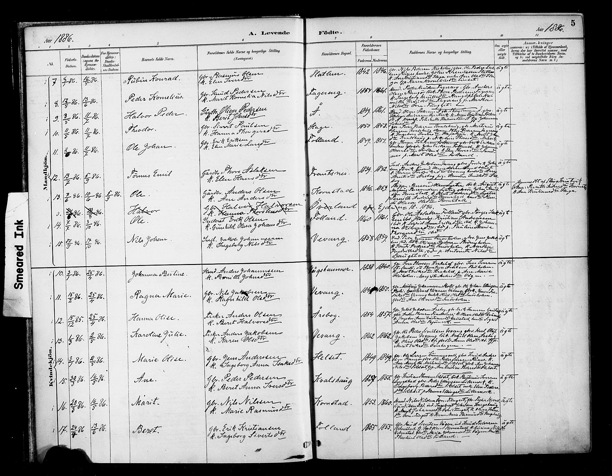 Ministerialprotokoller, klokkerbøker og fødselsregistre - Møre og Romsdal, AV/SAT-A-1454/570/L0832: Parish register (official) no. 570A06, 1885-1900, p. 5