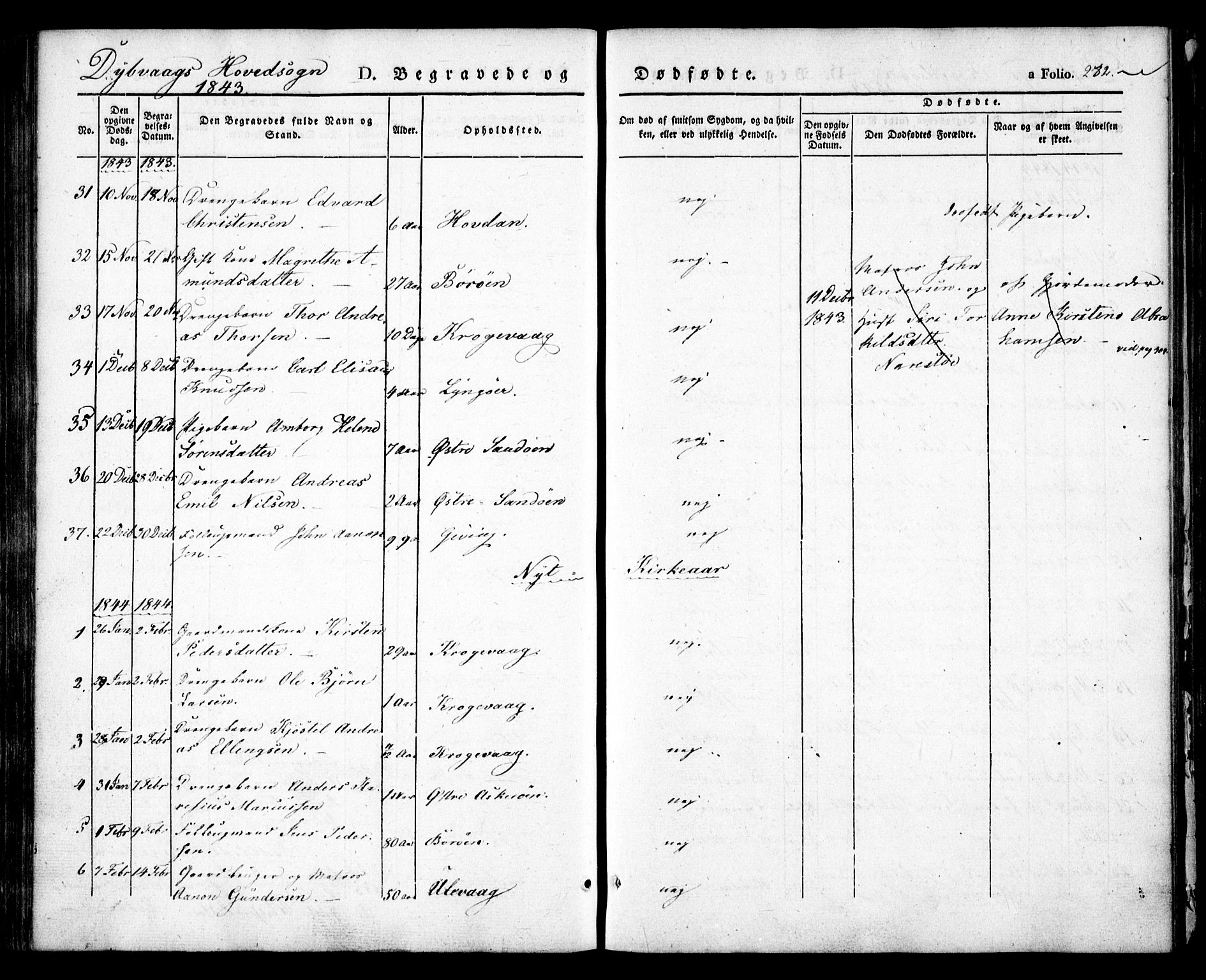 Dypvåg sokneprestkontor, AV/SAK-1111-0007/F/Fa/Faa/L0005: Parish register (official) no. A 5, 1841-1854, p. 282