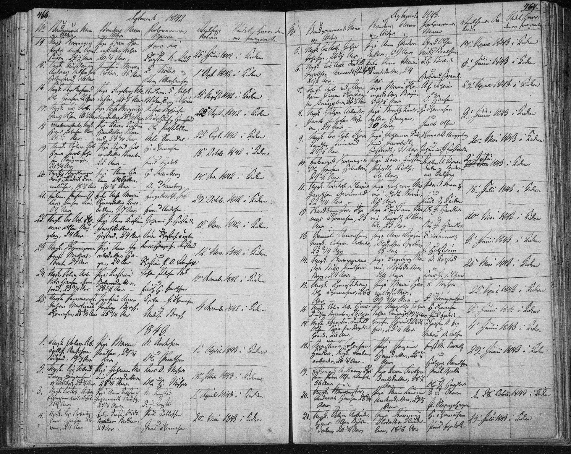Kongsberg kirkebøker, SAKO/A-22/F/Fa/L0009: Parish register (official) no. I 9, 1839-1858, p. 466-467
