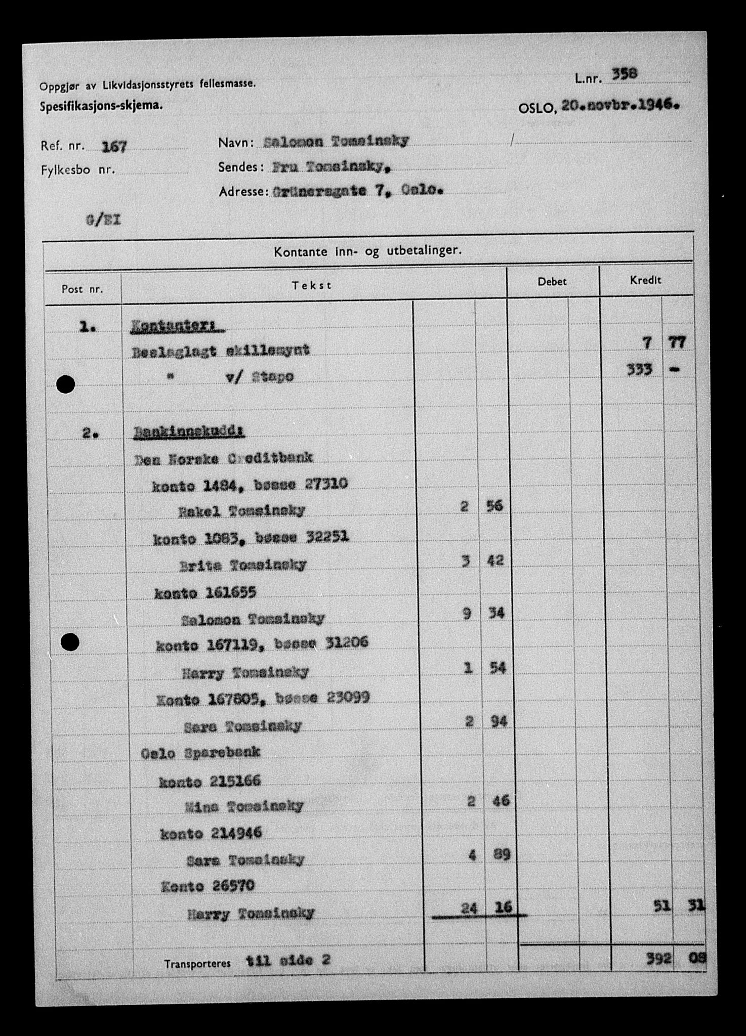 Justisdepartementet, Tilbakeføringskontoret for inndratte formuer, AV/RA-S-1564/H/Hc/Hcc/L0984: --, 1945-1947, p. 41