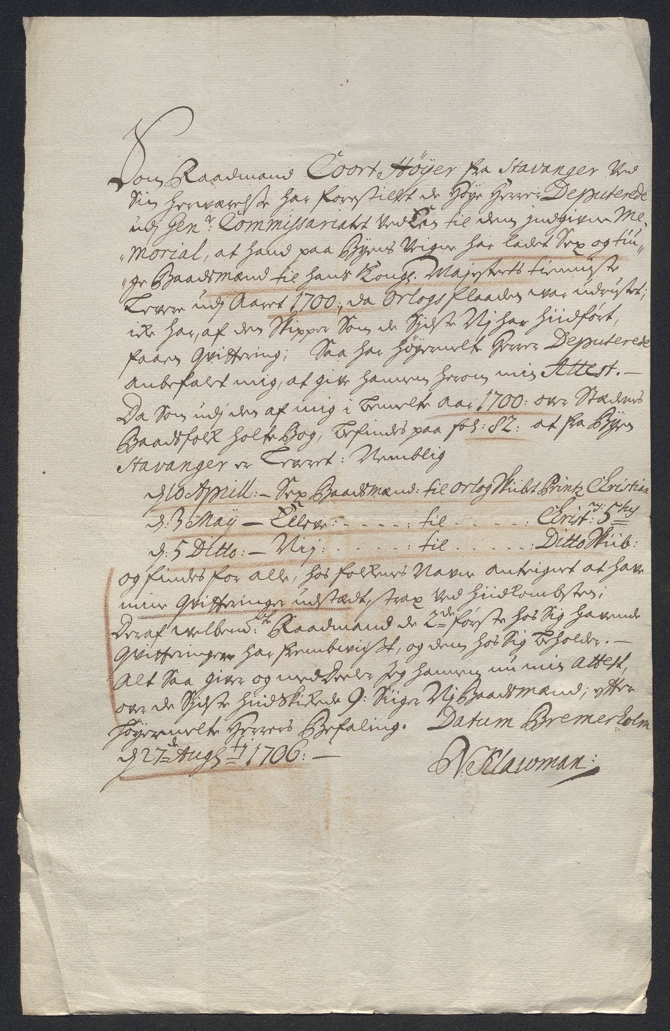 Rentekammeret inntil 1814, Reviderte regnskaper, Byregnskaper, RA/EA-4066/R/Ro/L0302: [O4] Kontribusjonsregnskap, 1687-1711, p. 263