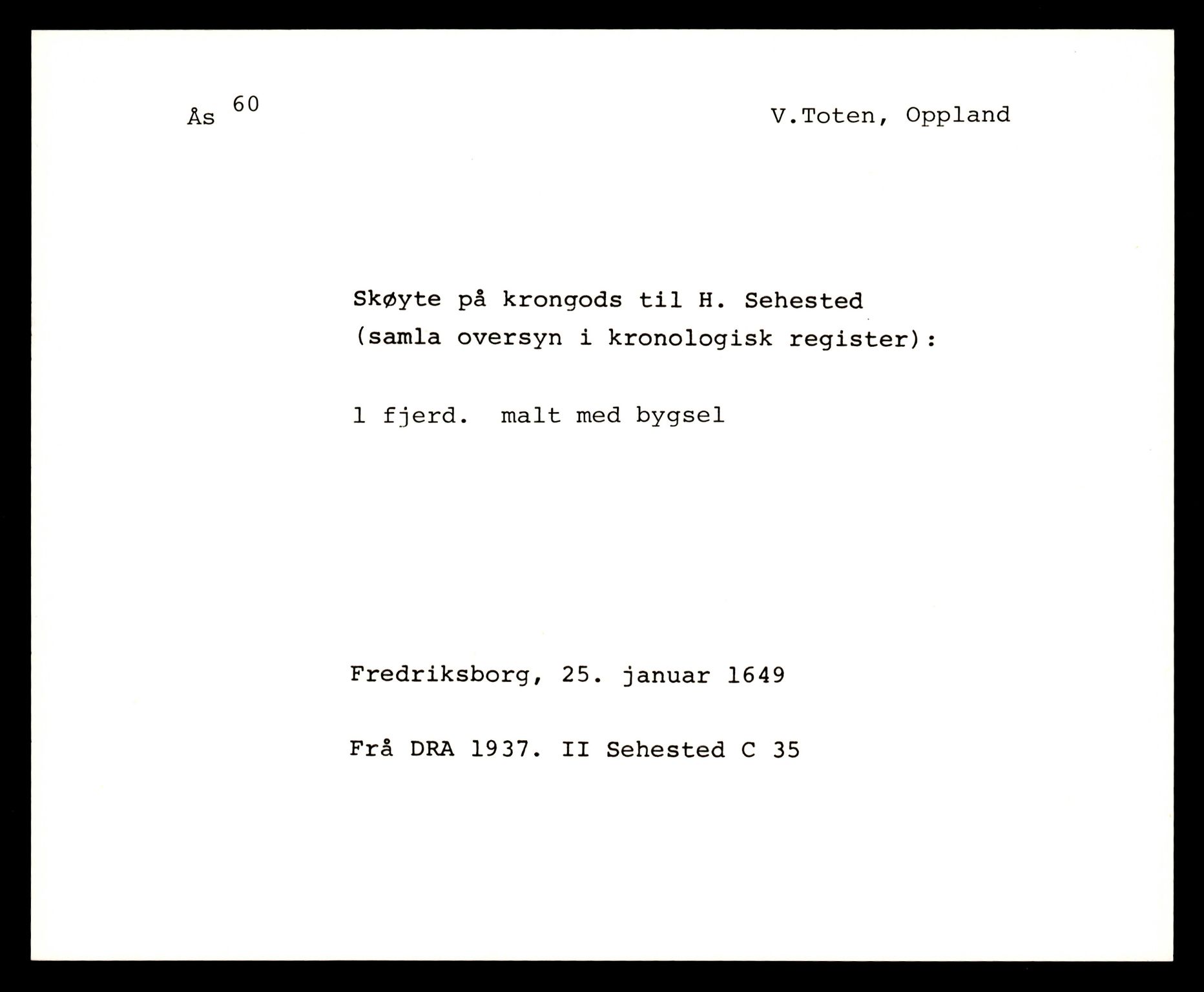 Riksarkivets diplomsamling, AV/RA-EA-5965/F35/F35e/L0011: Registreringssedler Oppland 3, 1400-1700, p. 295