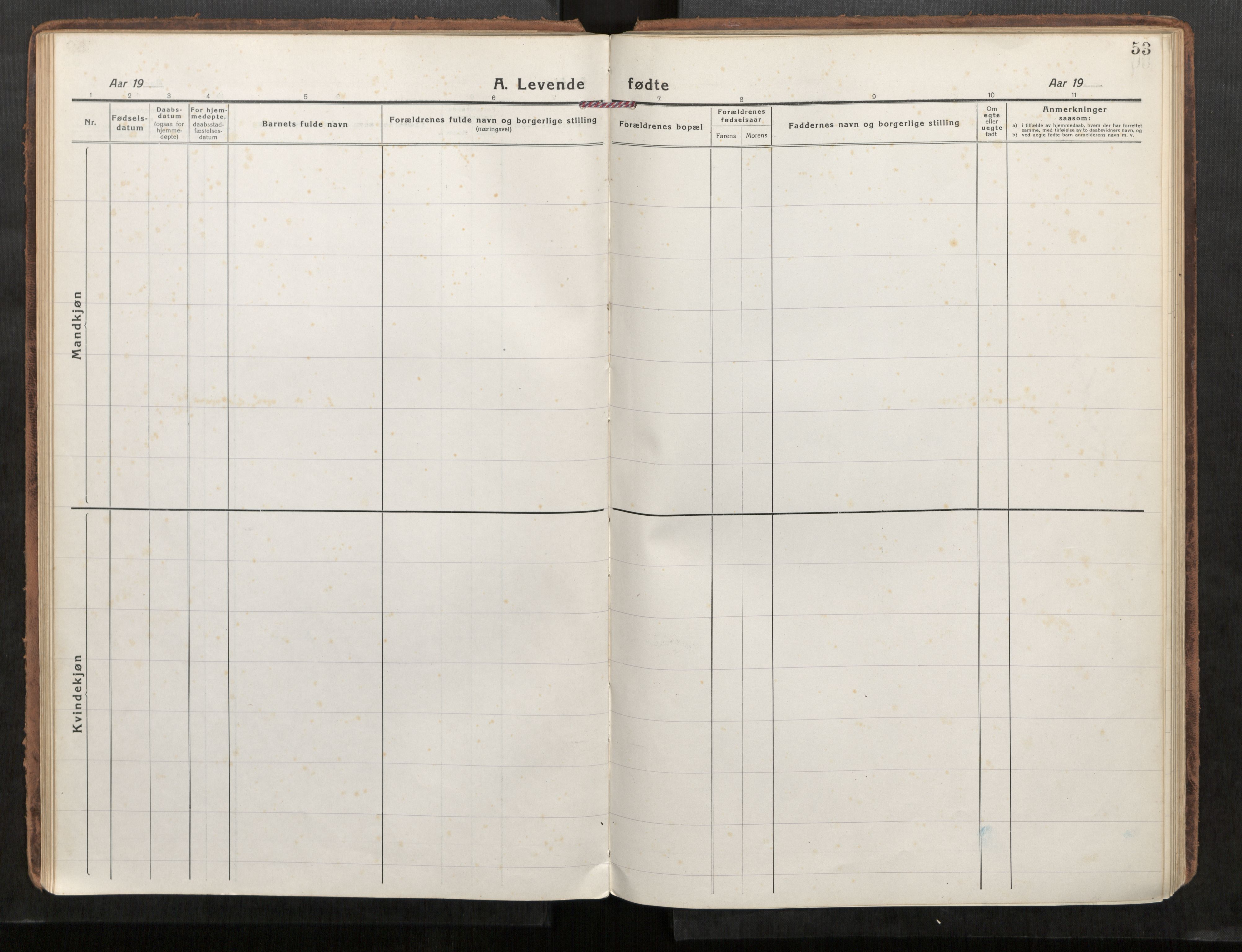 Steinkjer sokneprestkontor, AV/SAT-A-1541/01/H/Ha/Haa/L0004: Parish register (official) no. 4, 1918-1924, p. 53