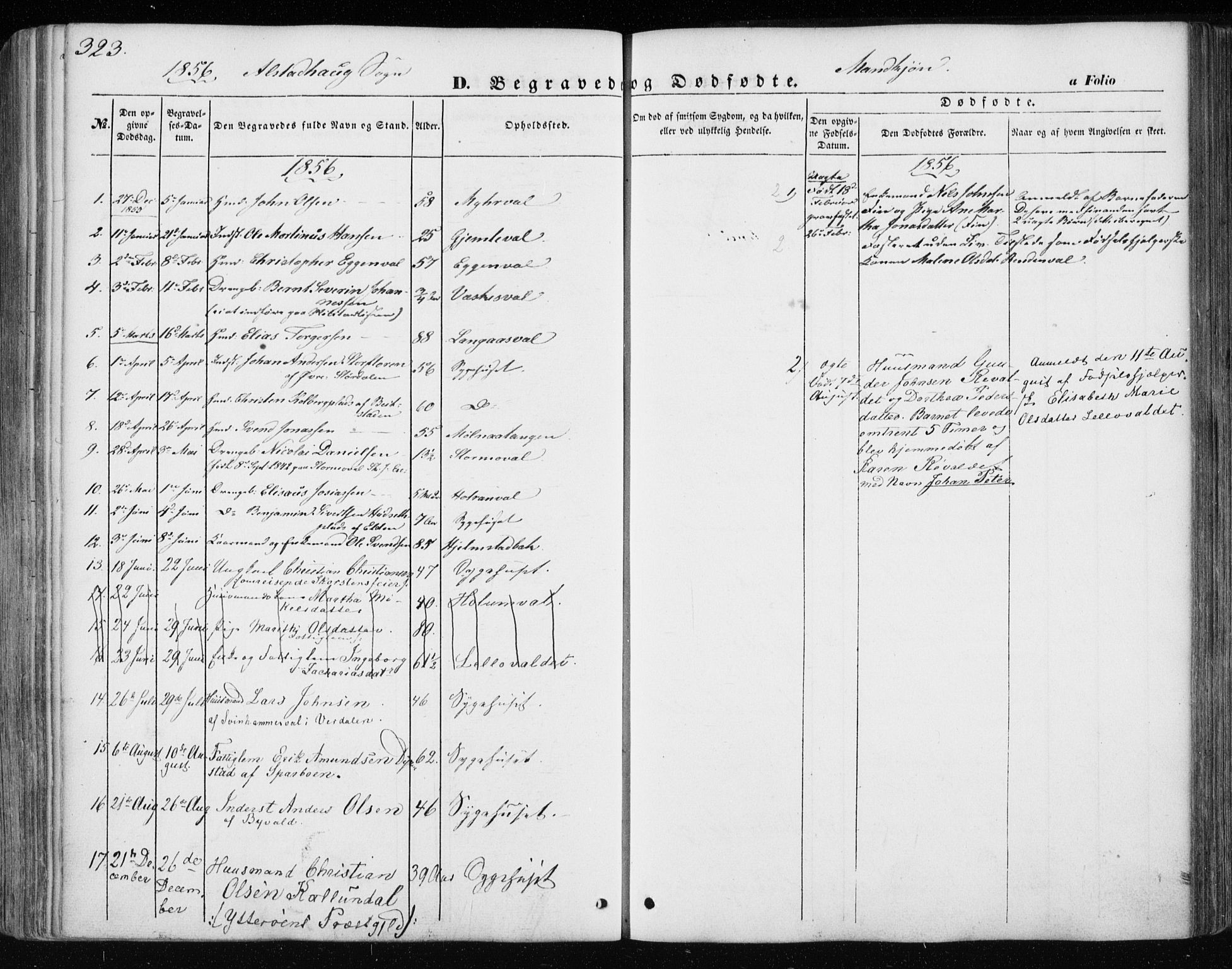 Ministerialprotokoller, klokkerbøker og fødselsregistre - Nord-Trøndelag, AV/SAT-A-1458/717/L0154: Parish register (official) no. 717A07 /1, 1850-1862, p. 323