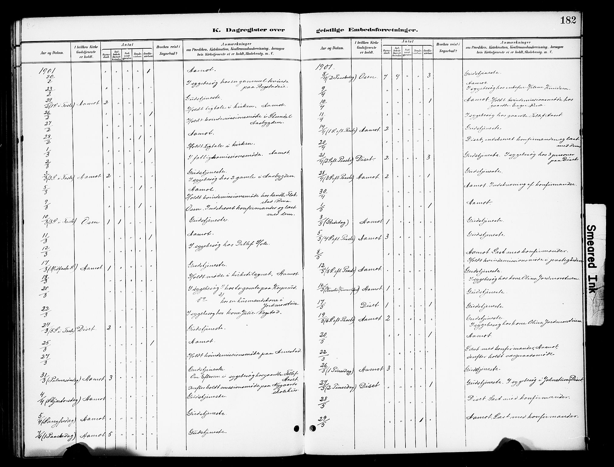 Åmot prestekontor, Hedmark, AV/SAH-PREST-056/H/Ha/Haa/L0013: Parish register (official) no. 13, 1898-1906, p. 182