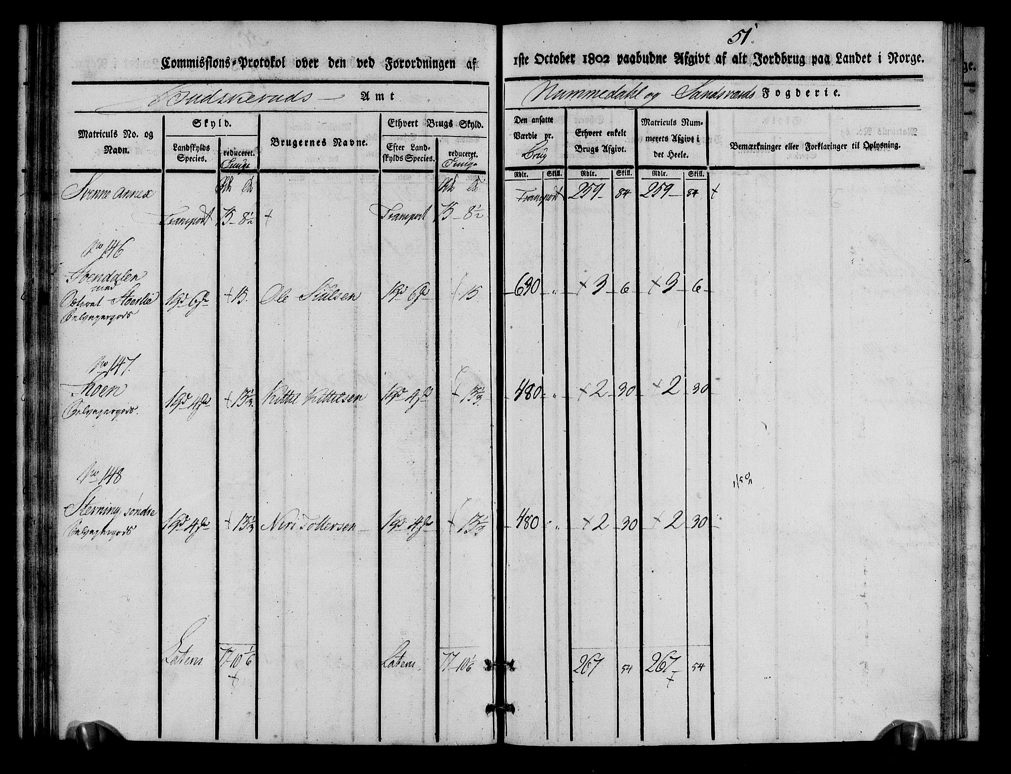 Rentekammeret inntil 1814, Realistisk ordnet avdeling, AV/RA-EA-4070/N/Ne/Nea/L0055: Numedal og Sandsvær fogderi. Kommisjonsprotokoll for Flesberg prestegjeld, 1803, p. 52