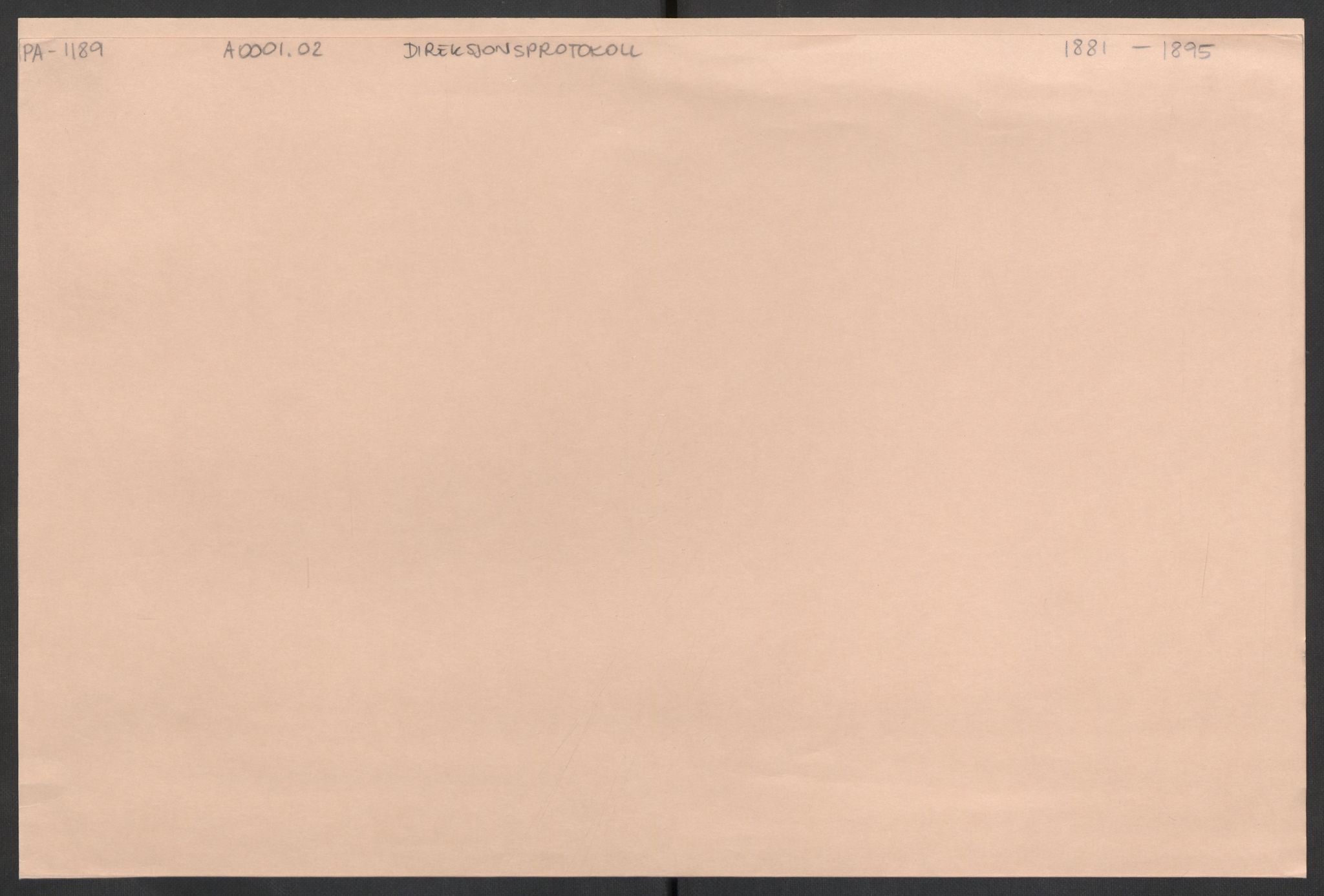 Vesteraalens Dampskibsselskab, RA/PA-1189/A/L0001/0002: -- / Direksjonsprotokoll, 1881-1895