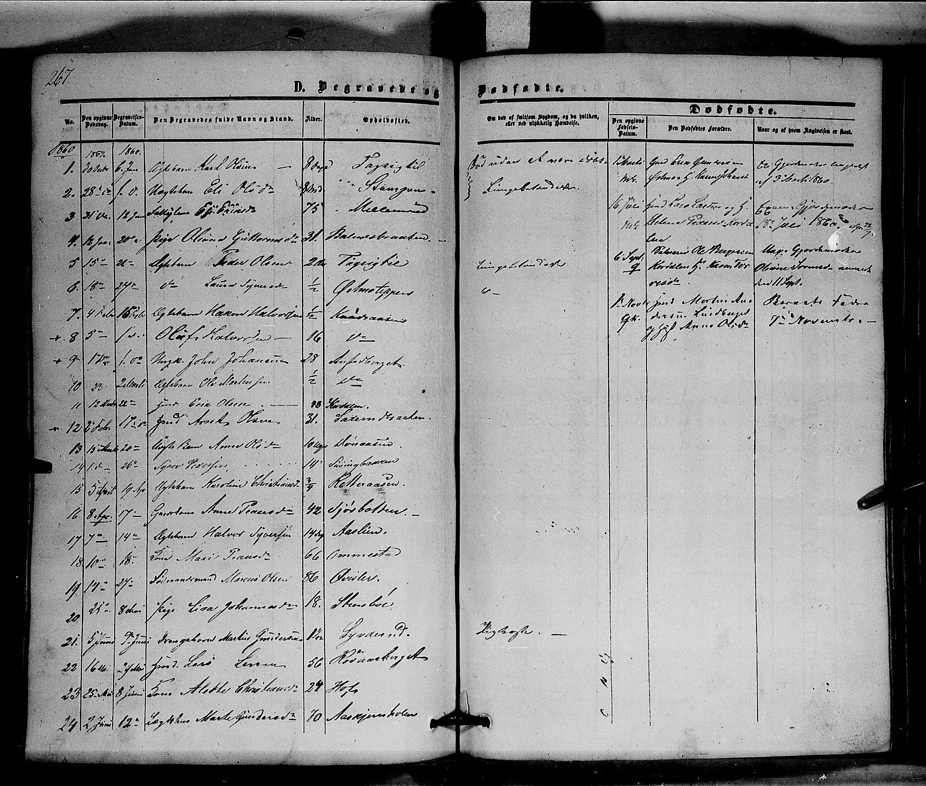Hof prestekontor, SAH/PREST-038/H/Ha/Haa/L0008: Parish register (official) no. 8, 1849-1861, p. 267