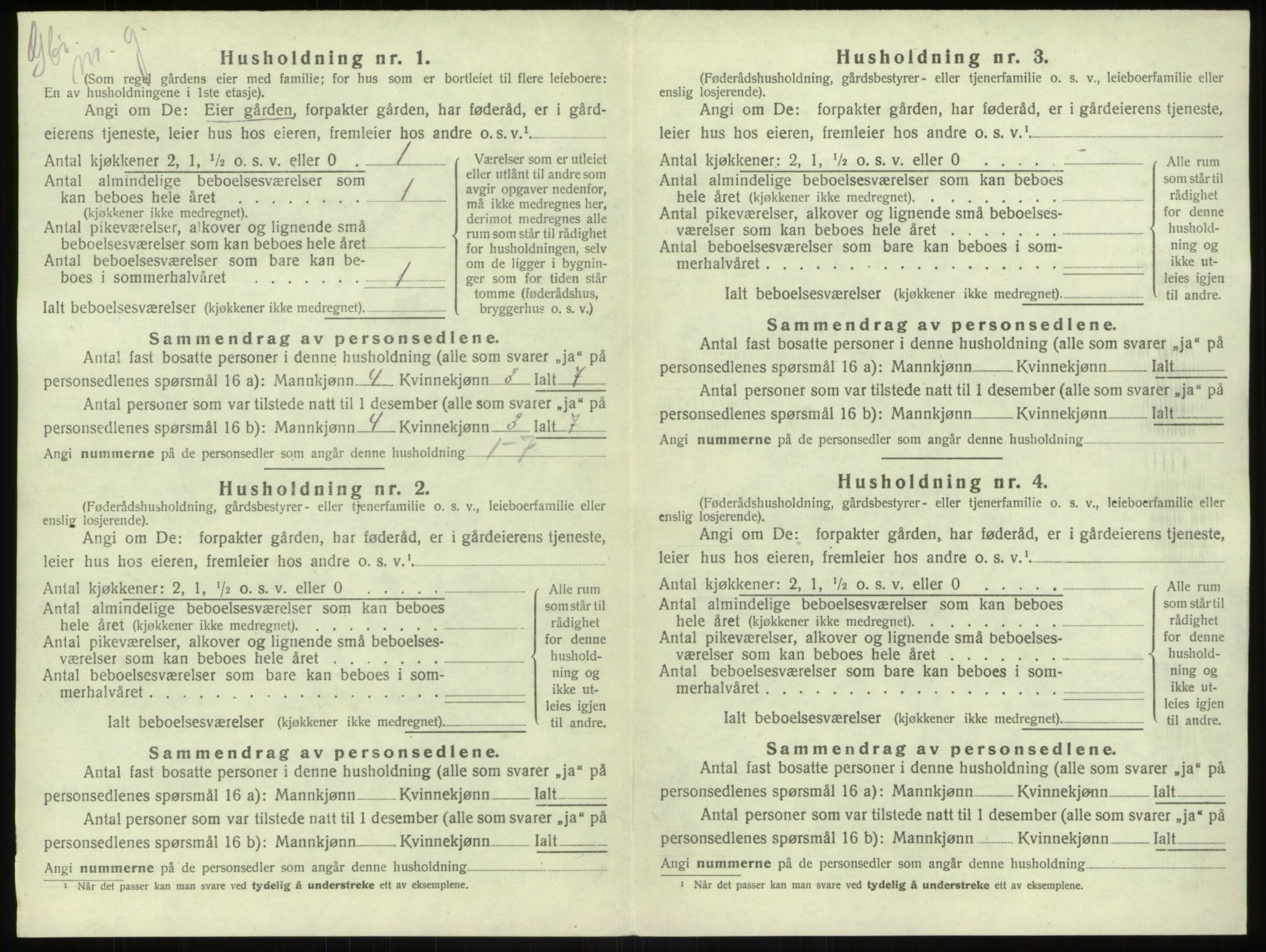 SAB, 1920 census for Haus, 1920, p. 650