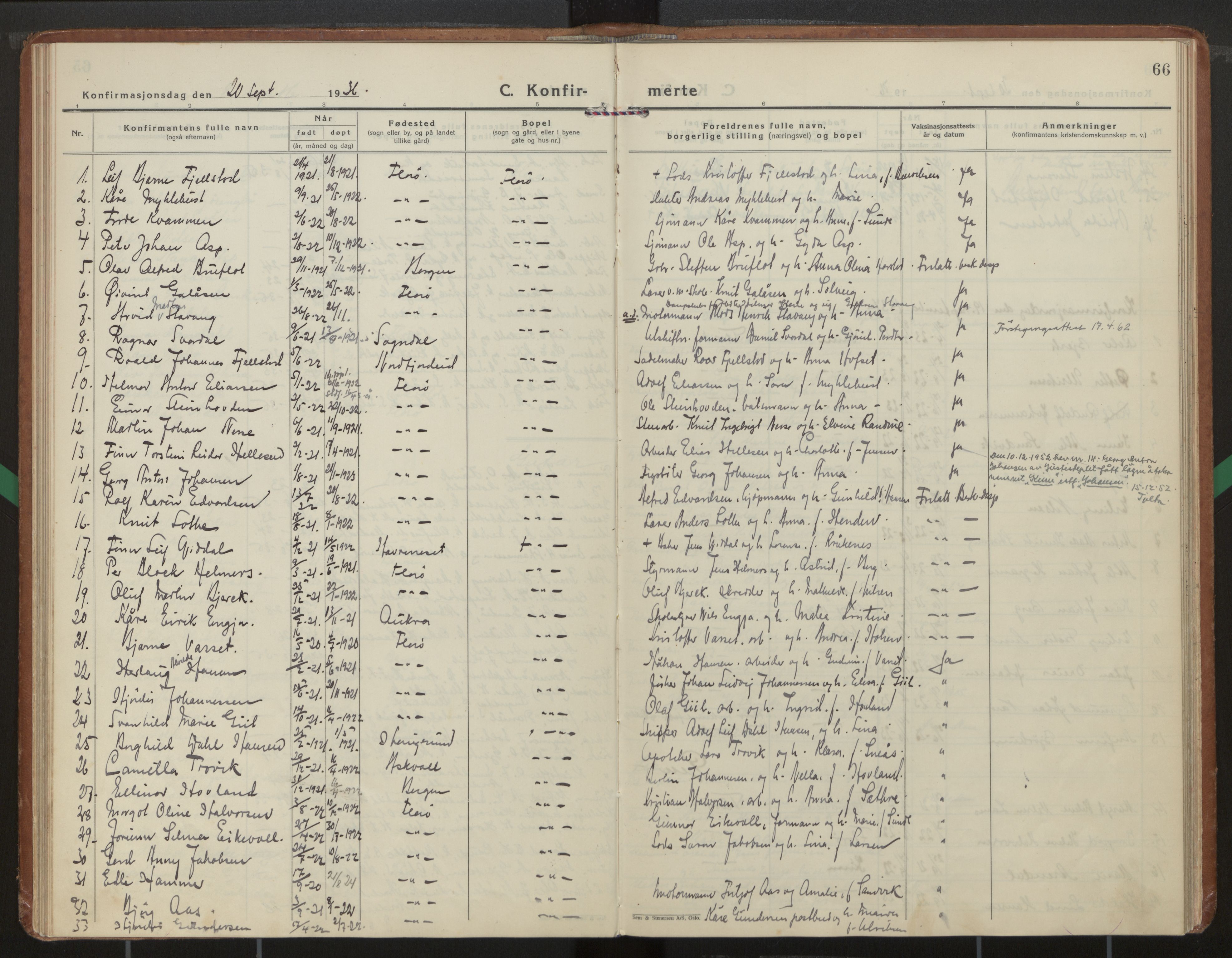 Kinn sokneprestembete, AV/SAB-A-80801/H/Haa/Haac/L0004: Parish register (official) no. C 4, 1935-1947, p. 66