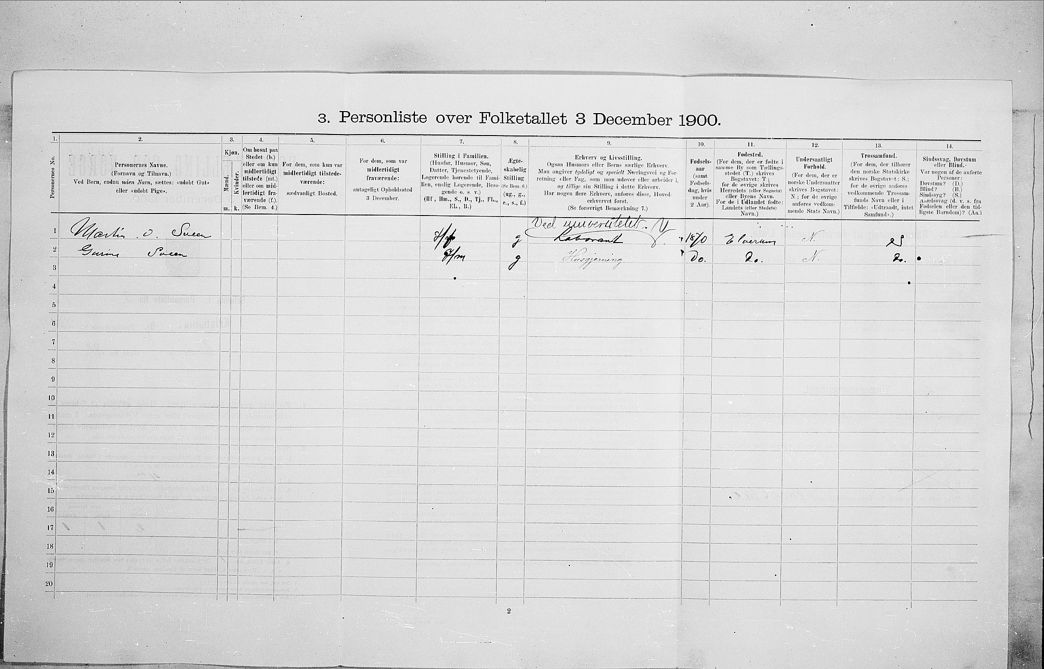 SAO, 1900 census for Kristiania, 1900, p. 63461