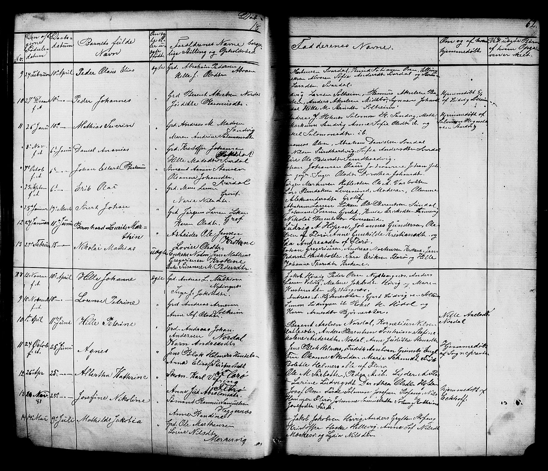 Kinn sokneprestembete, AV/SAB-A-80801/H/Hab/Habc/L0002: Parish register (copy) no. C 2, 1869-1918, p. 62