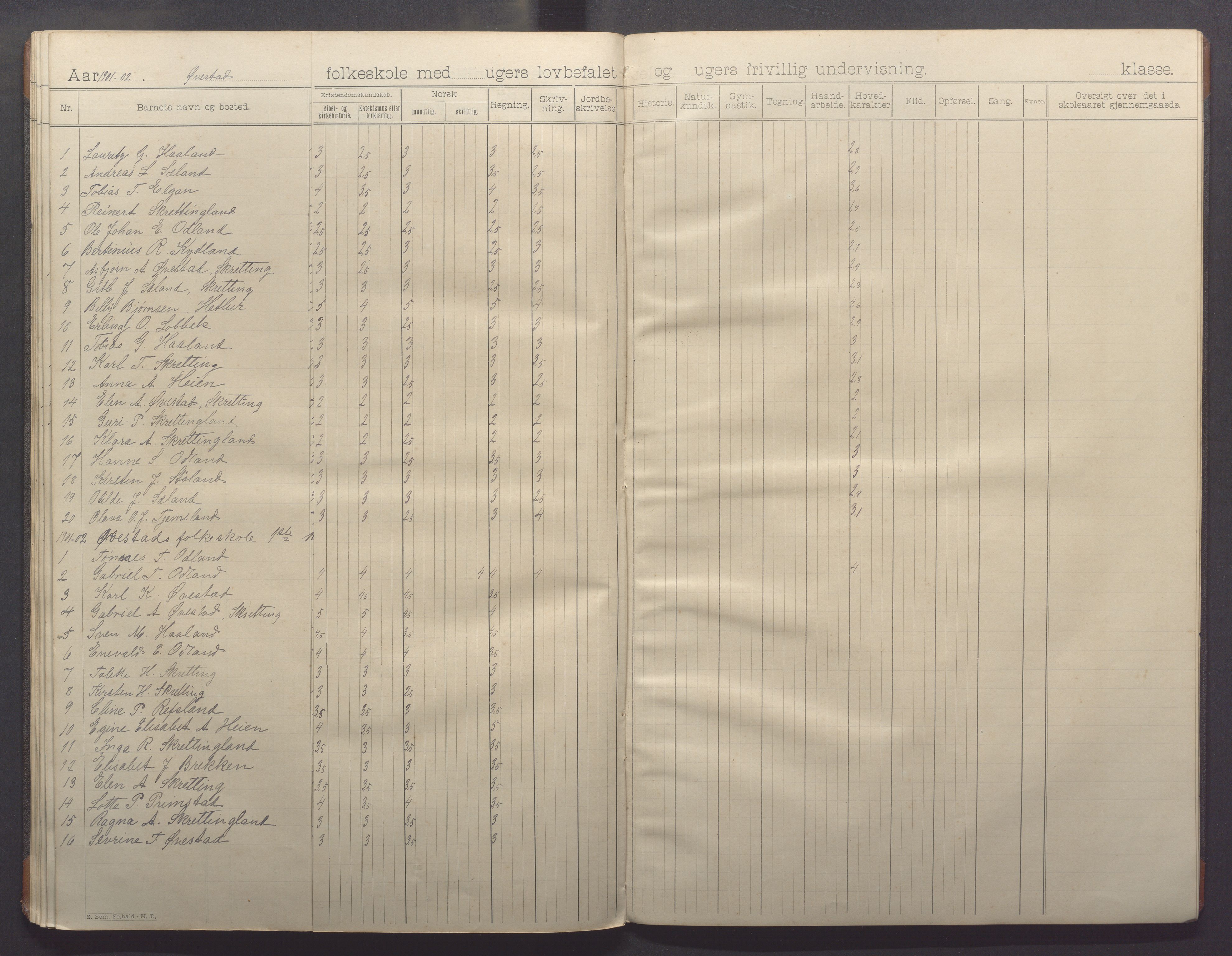 Varhaug kommune- Lerbrekk skule, IKAR/K-100961/H/L0001: Skuleprotokoll, 1892-1902, p. 46