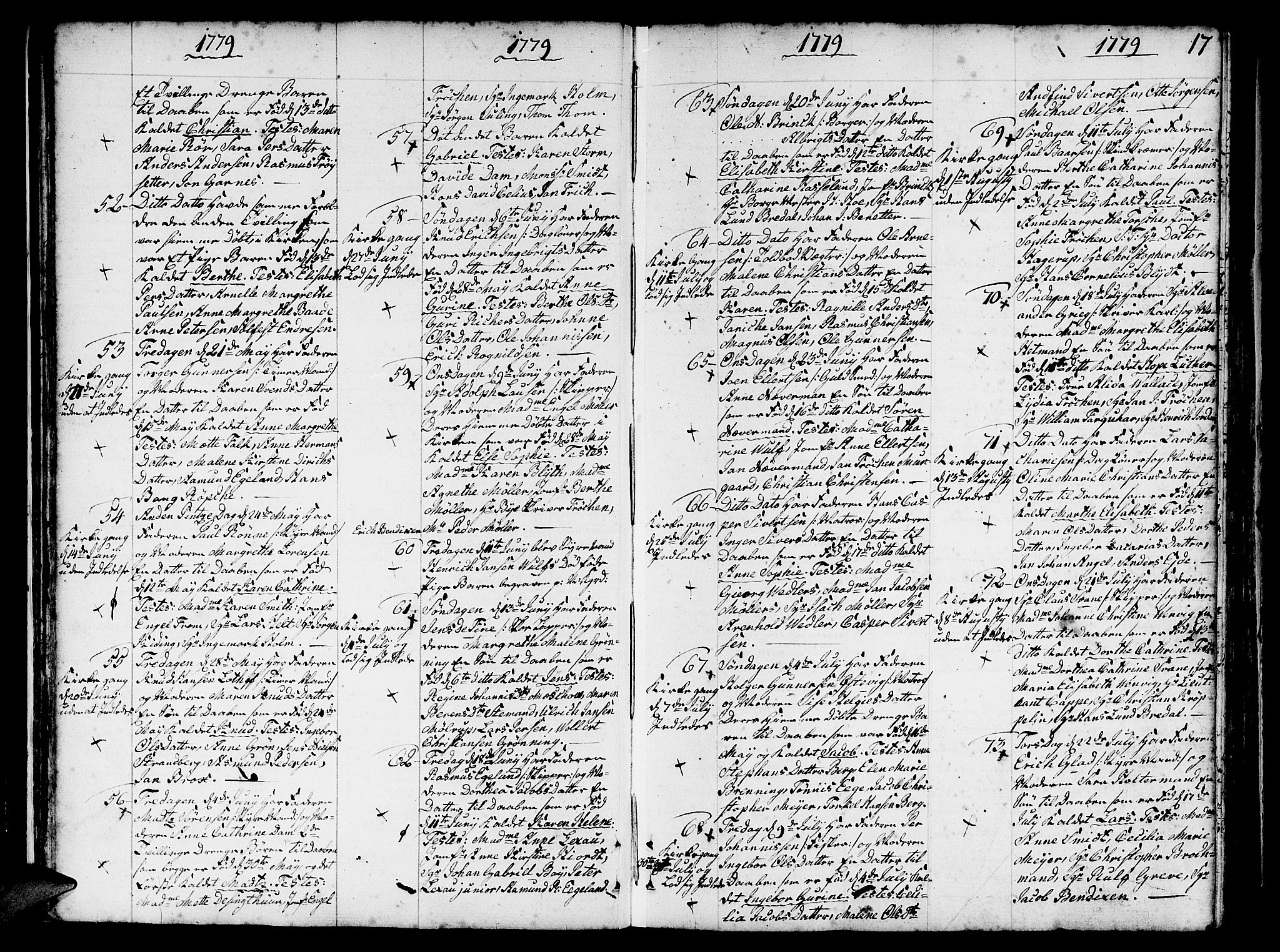 Nykirken Sokneprestembete, AV/SAB-A-77101/H/Haa/L0005: Parish register (official) no. A 5, 1775-1808, p. 17