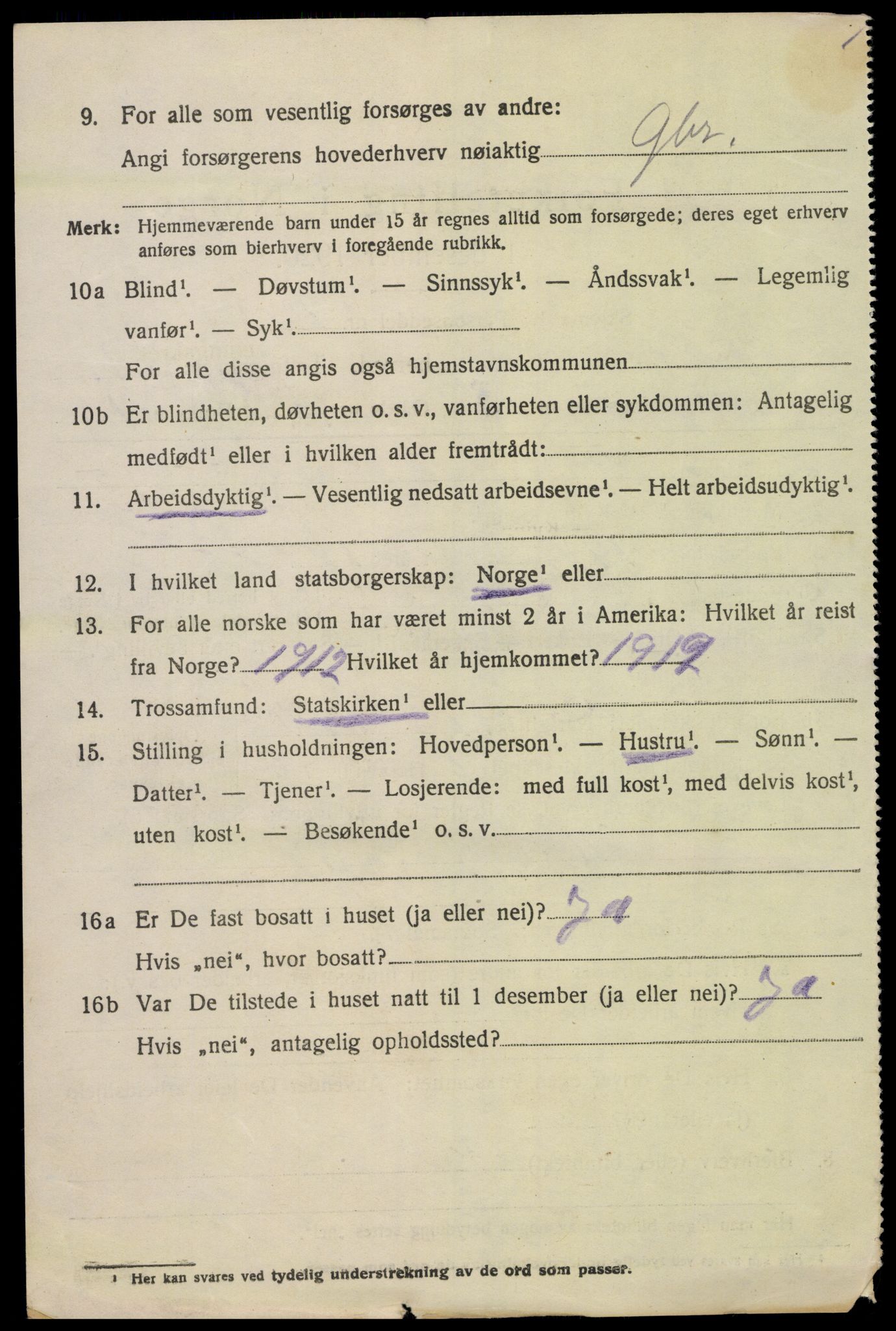 SAK, 1920 census for Spangereid, 1920, p. 3676