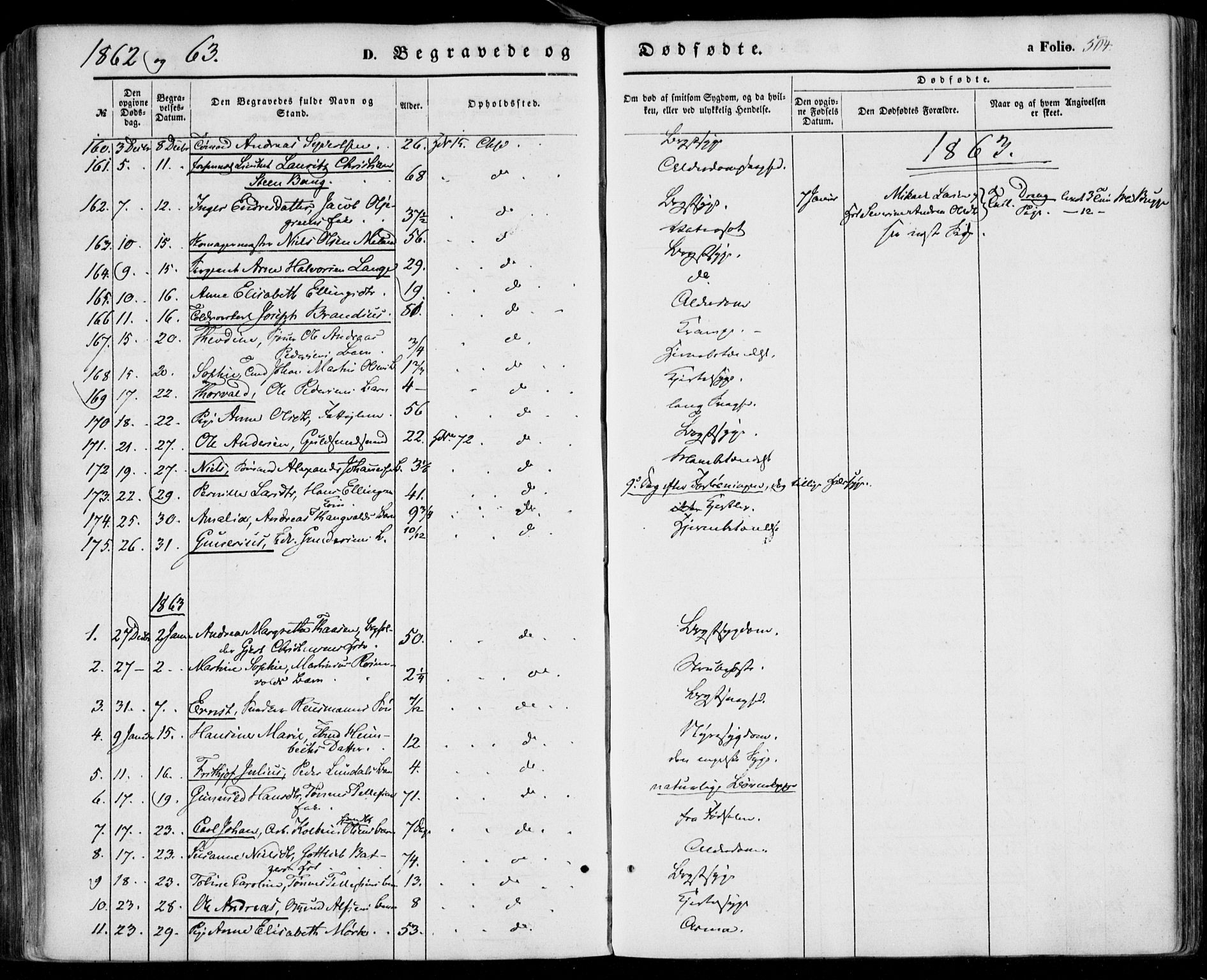 Kristiansand domprosti, SAK/1112-0006/F/Fa/L0014: Parish register (official) no. A 14, 1852-1867, p. 504
