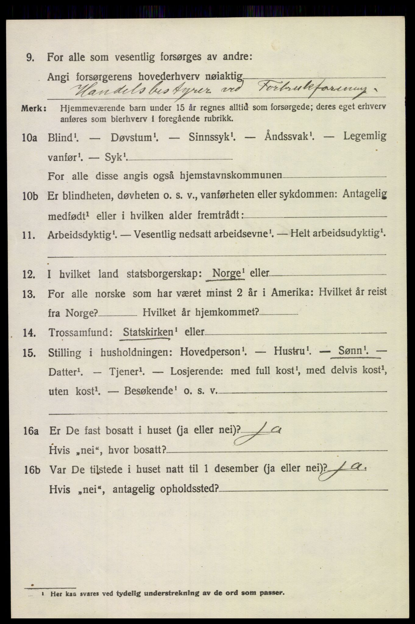 SAH, 1920 census for Tolga, 1920, p. 2584