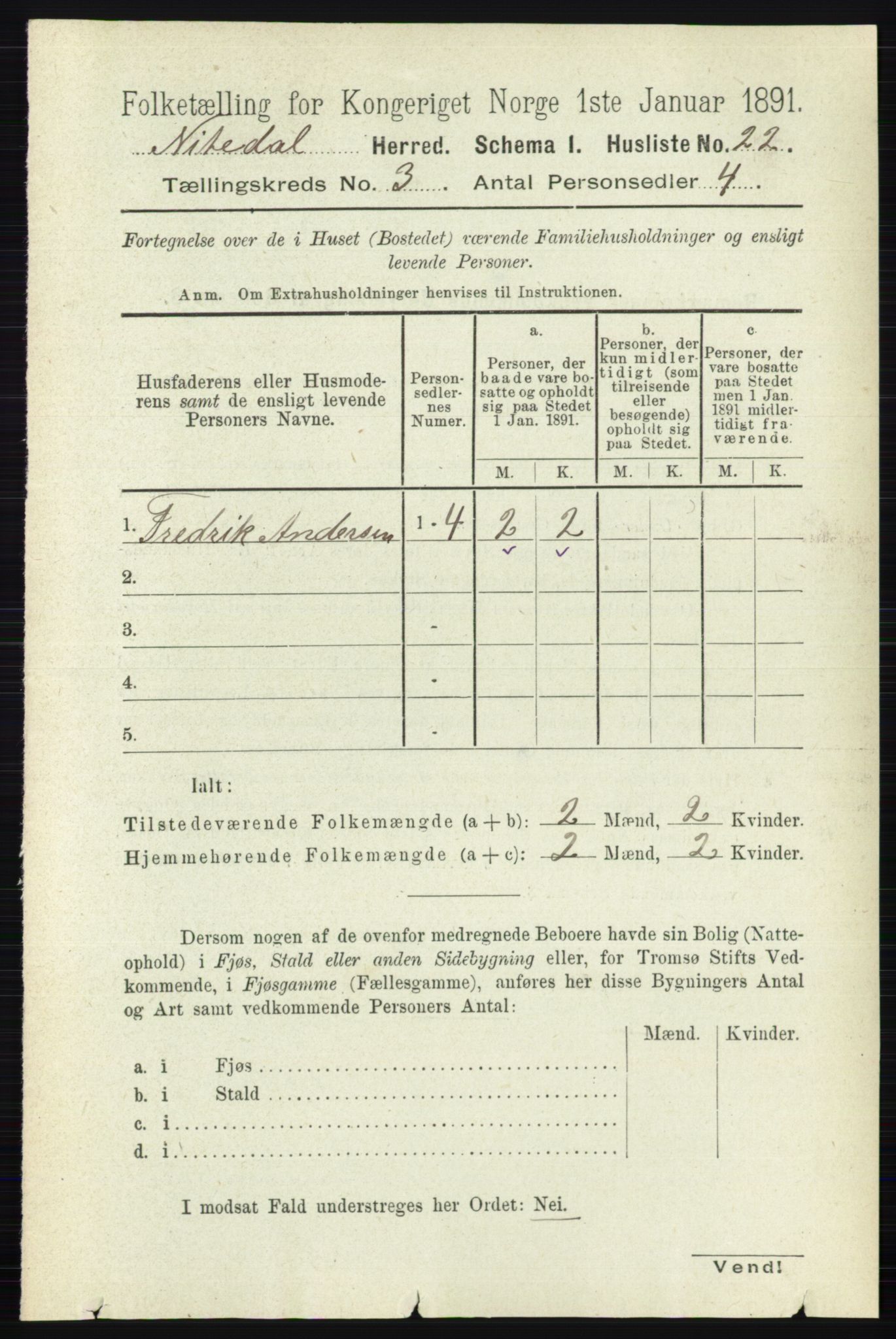 RA, 1891 census for 0233 Nittedal, 1891, p. 1147