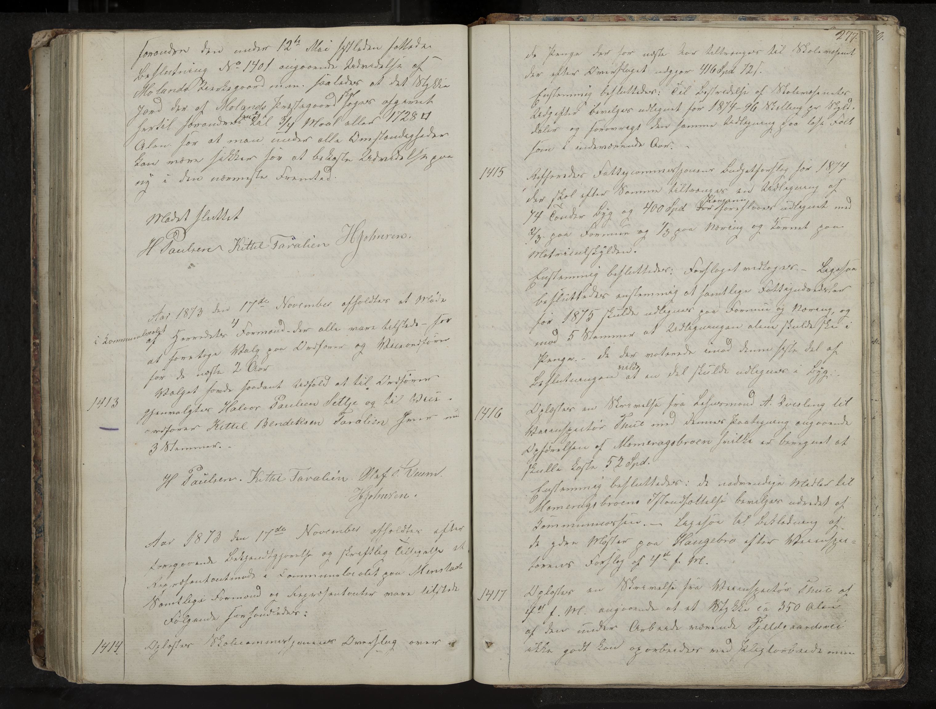 Fyresdal formannskap og sentraladministrasjon, IKAK/0831021-1/Aa/L0001: Møtebok, 1837-1876, p. 277