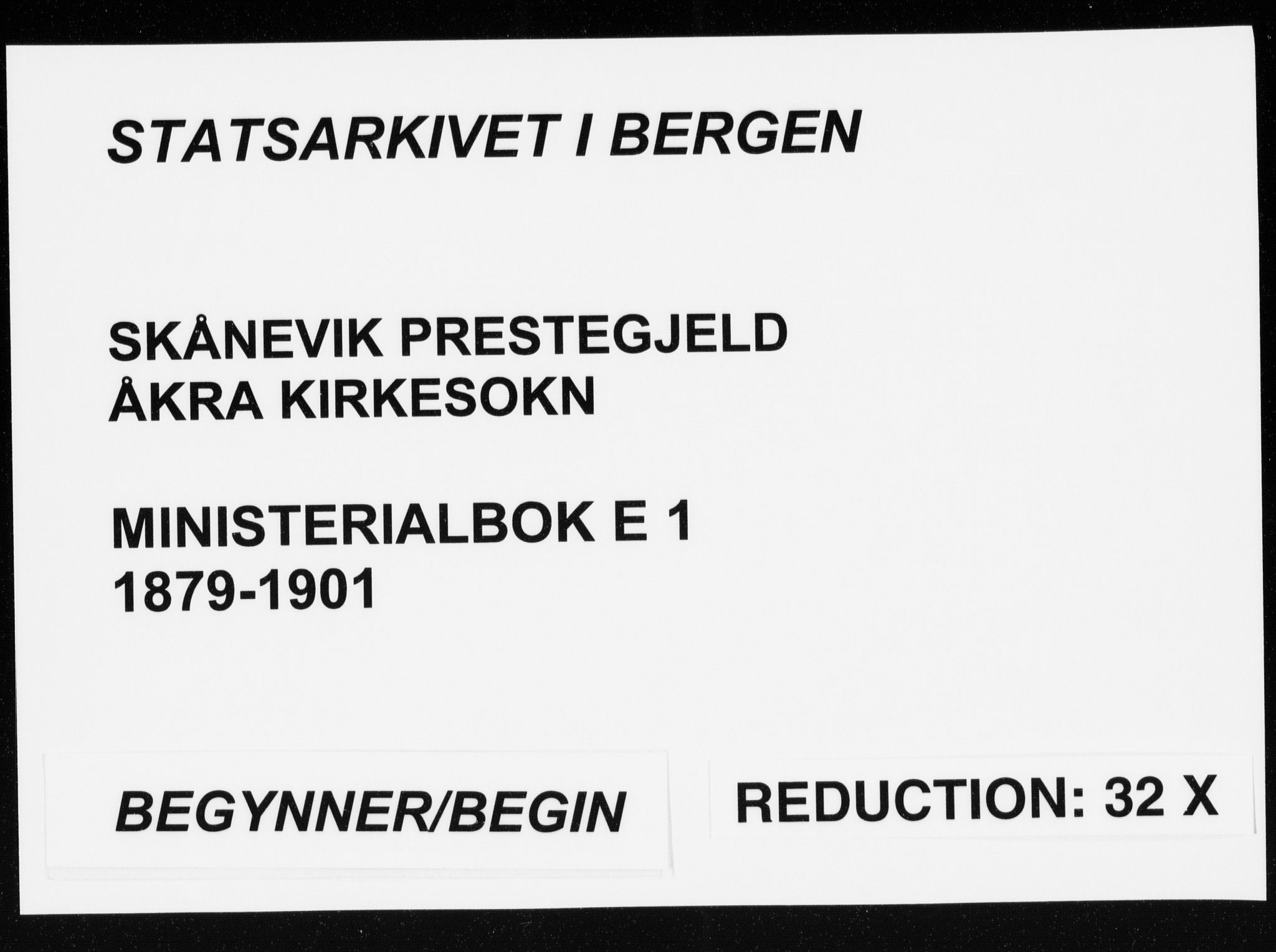 Skånevik sokneprestembete, AV/SAB-A-77801/H/Haa: Parish register (official) no. E  1, 1879-1901